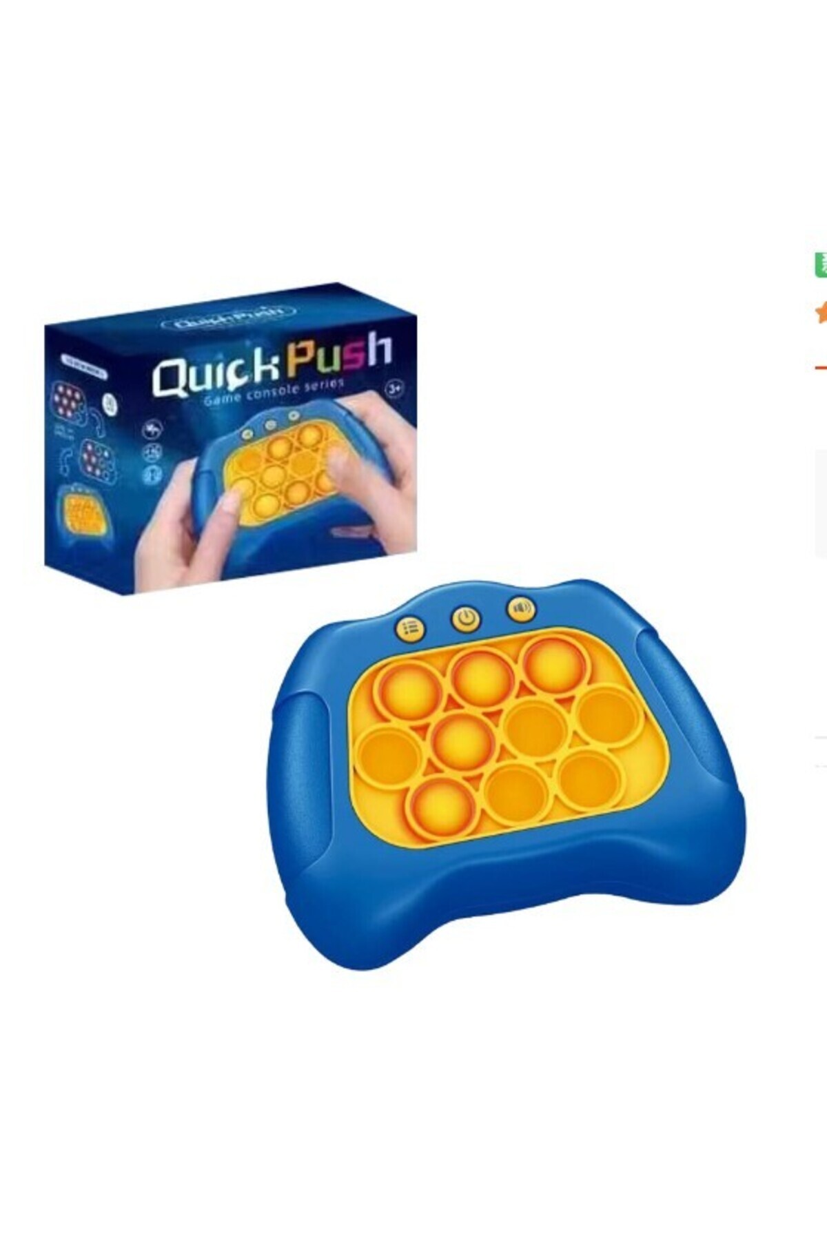 Flippy-Joc Pop It antistres, interactiv, cu baterii, ABS & silicon, albastru, 12x10x5.8 cm. 2