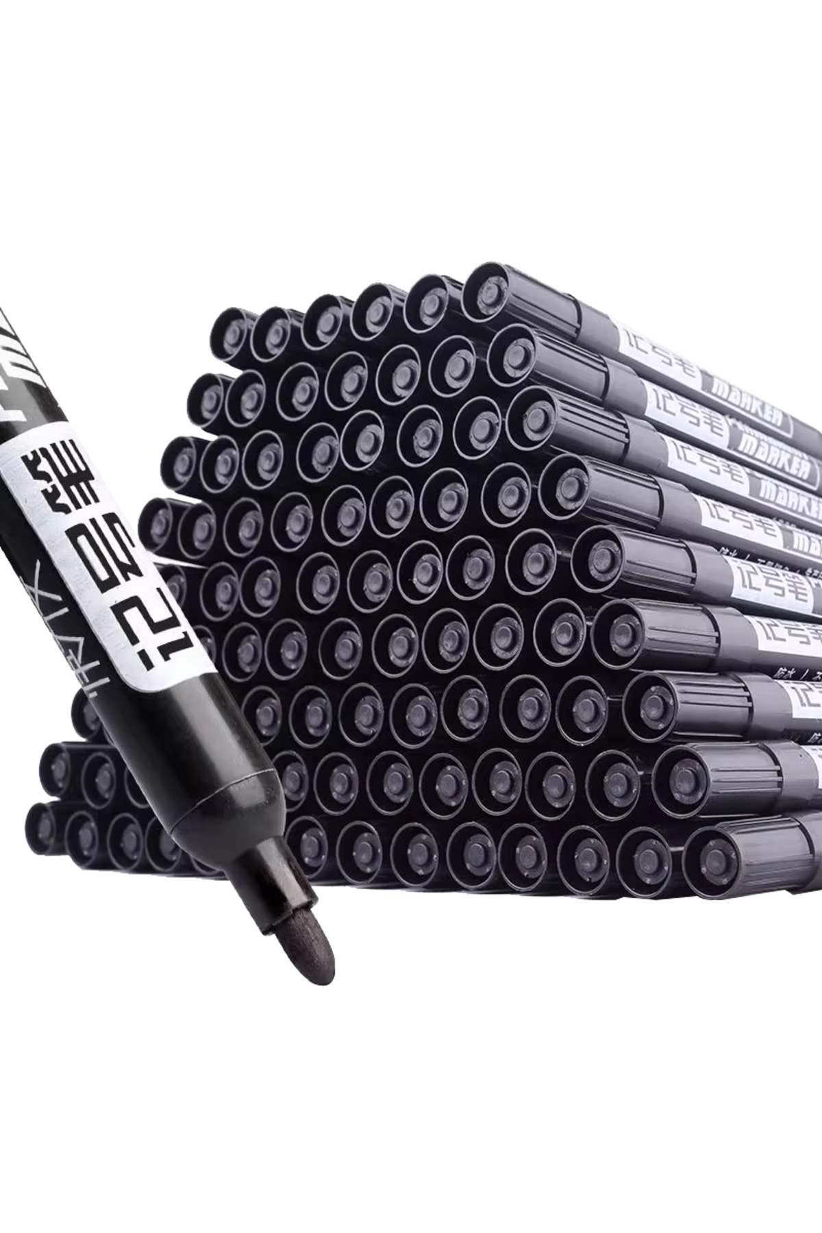 Choice-10 black A set of 10 large-tip black ink marker pens for non-erasable marking and notation 1