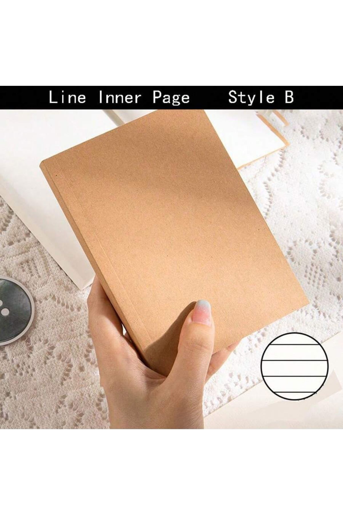 Choice-A6 Line A6 Pocket Thickened Notebook 256 Pages 128 Sheets Line Blank Grid Inner Pages Kraft Paper Co 1