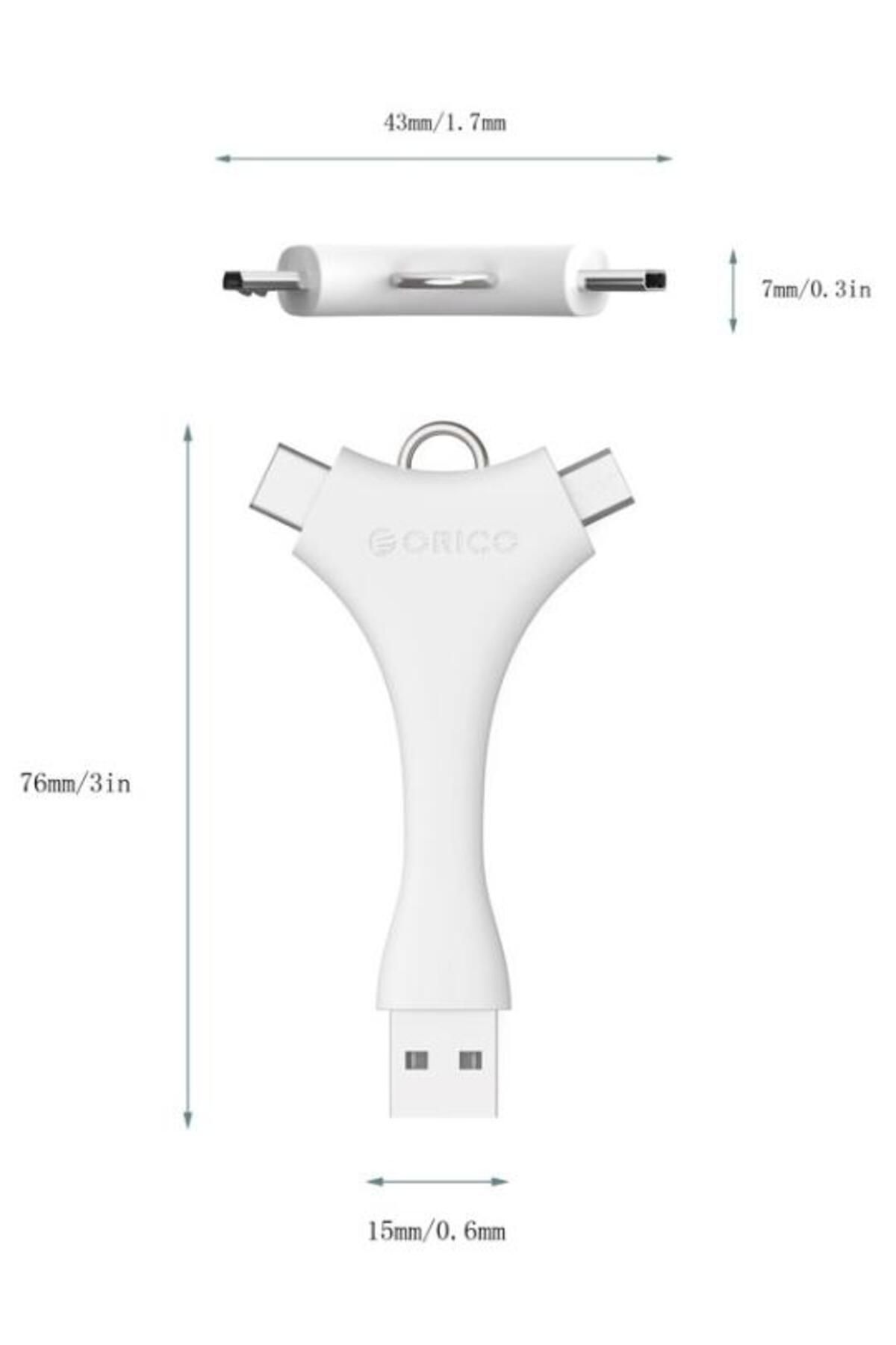 Orico-Orico C1-WH adapter, 1x USB 2.0 - 1x USB-C/microUSB 2.0 2