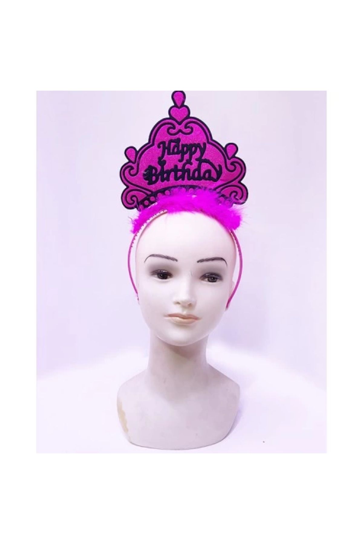 Vemora Happy Birthday Neon Fuşya Taç