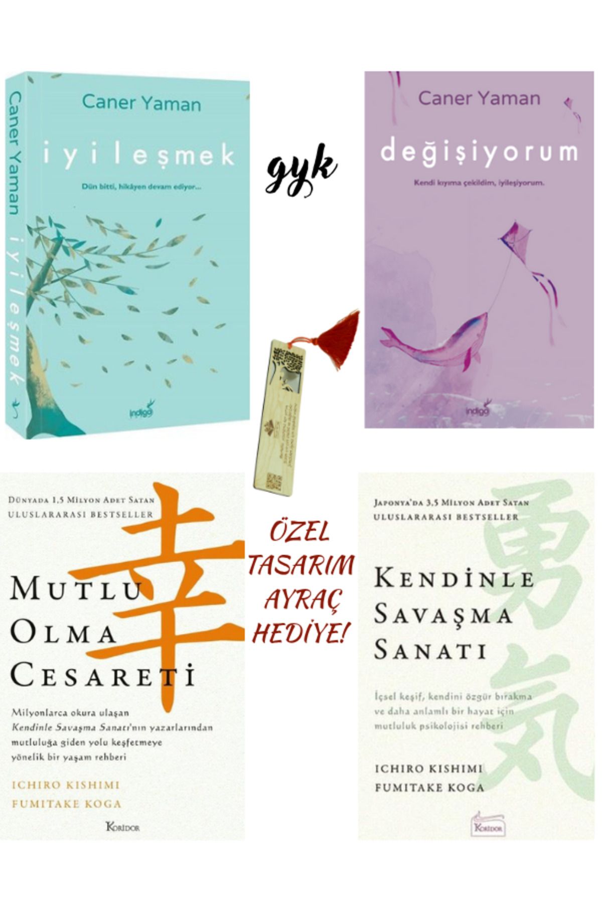 İndigo Kitap İyileşmek - Değişiyorum - Mutlu Olma Cesareti - Kendinle Savaşma Sanatı 4 Kitap SET (AYRAÇLI)