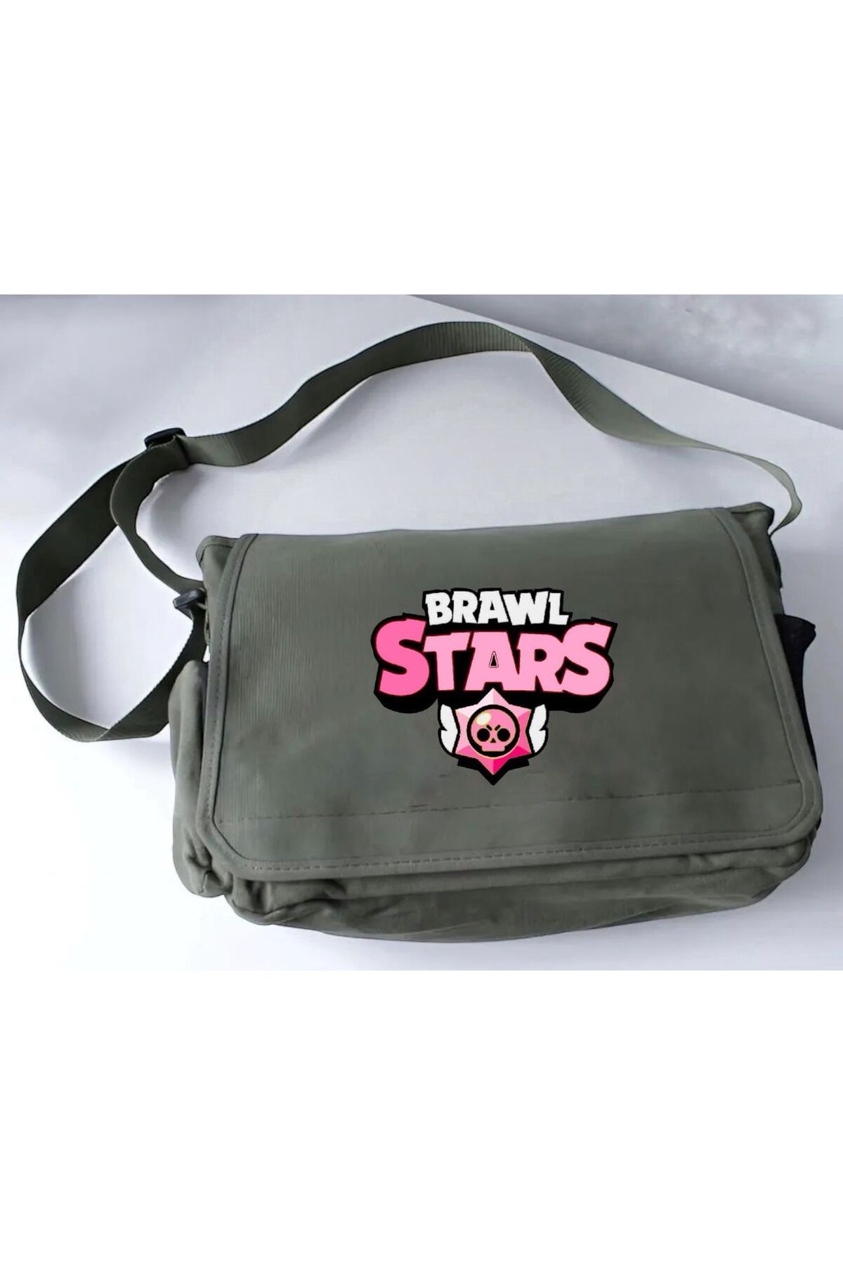 DEEFWEAR Haki Stars Brawl Baskılı Okul , Kurs , Dershane Postacı Çantası