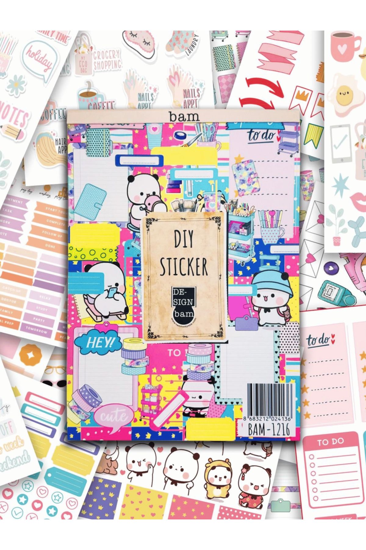 Mielibon DIY Sticker Defteri 16 Sayfa | 600+ Sticker