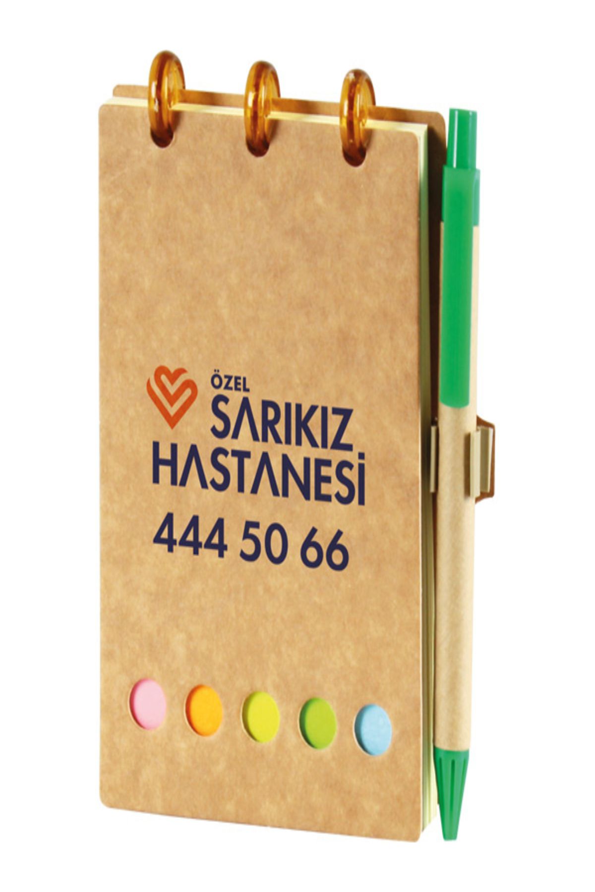 PRİME PROMOS GERİ DÖNÜŞÜM SPİRALLİ DEFTER + KALEM+ yapışkanlı notluklar. 3'ü bir arada kampanyası.