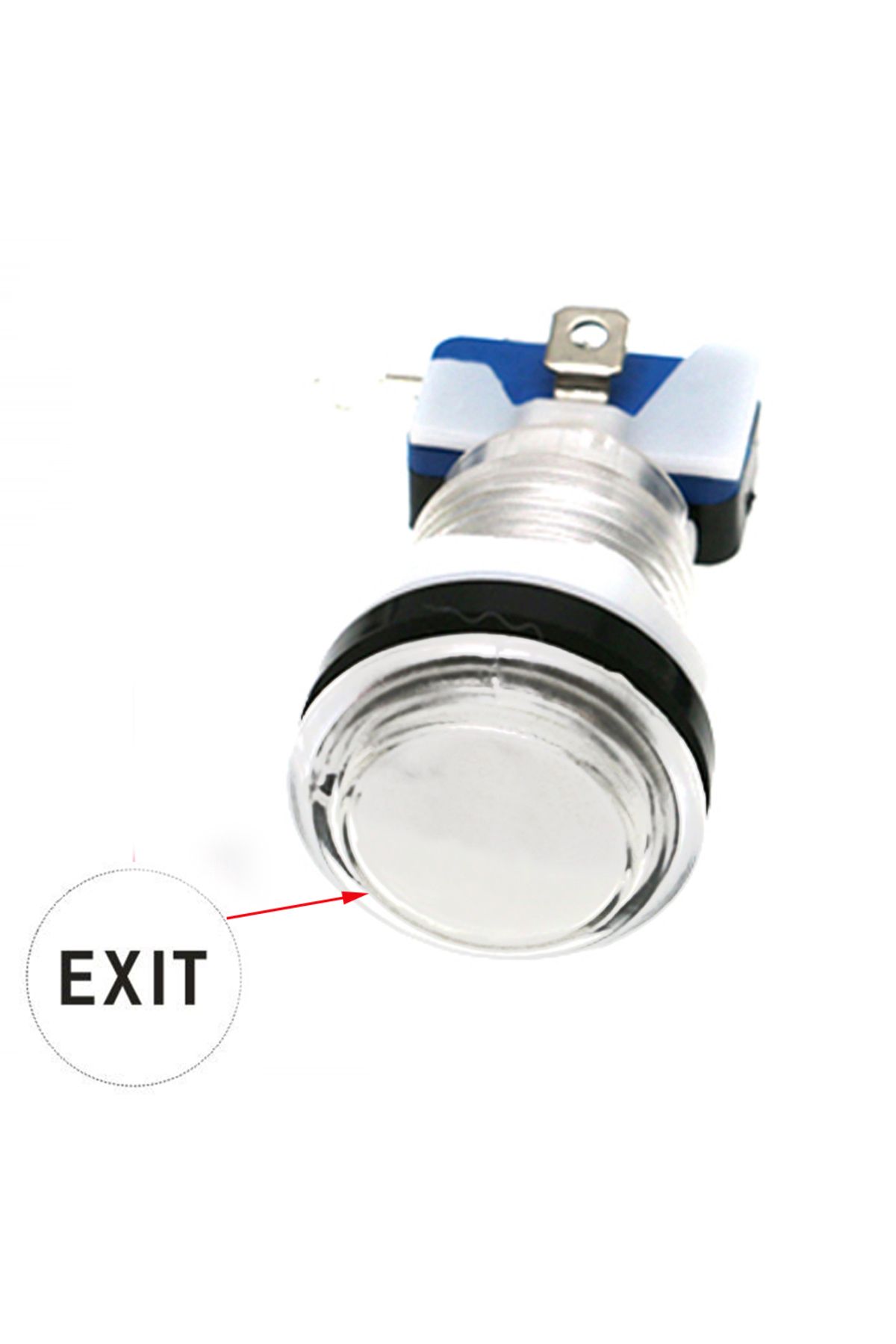 Choice-EXIT white 5V 12V Light Push Button 33mm Led Illuminated Clear Plastic For Coin Arcade Joystick Game 1