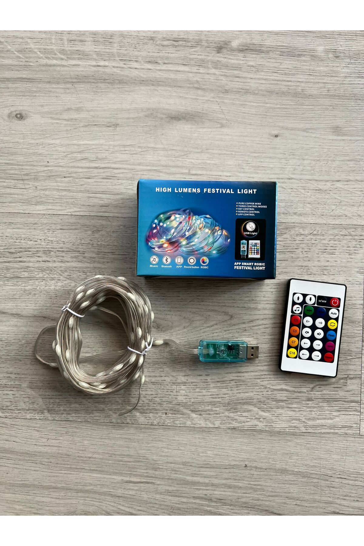 OKYANUSAYD 10 METRE RGB KUMANDALI BLUETOOTH BAĞLANTILI 5 VOLT USB'Lİ FULL ANİMASYON LED IŞIK ZİNCİRİ