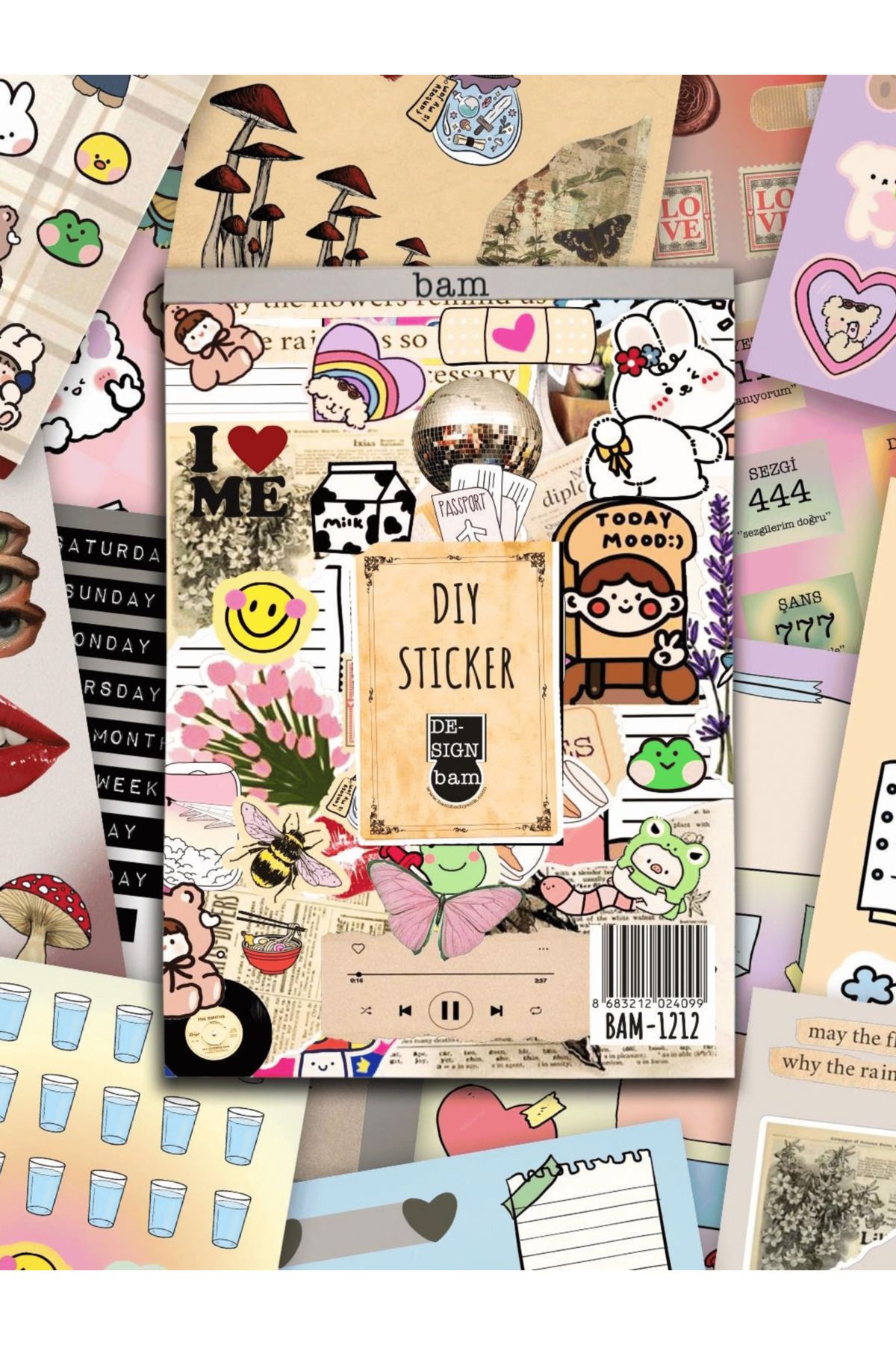 Mielibon DIY Sticker Defteri 16 Sayfa | 600+ Sticker