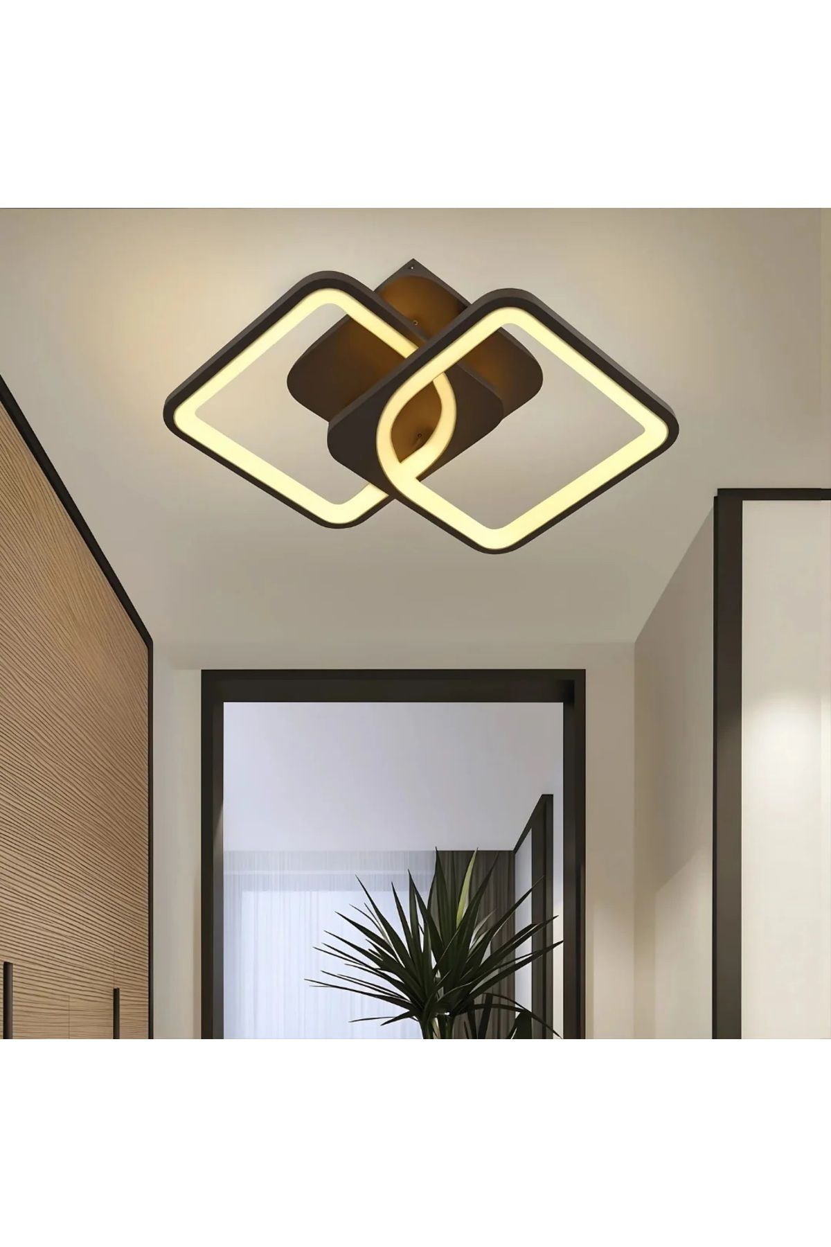 durulight Meisa Siyah Kare Hol Koridor Giriş Yeni Ultra Süper Günışığı Ledli Avize