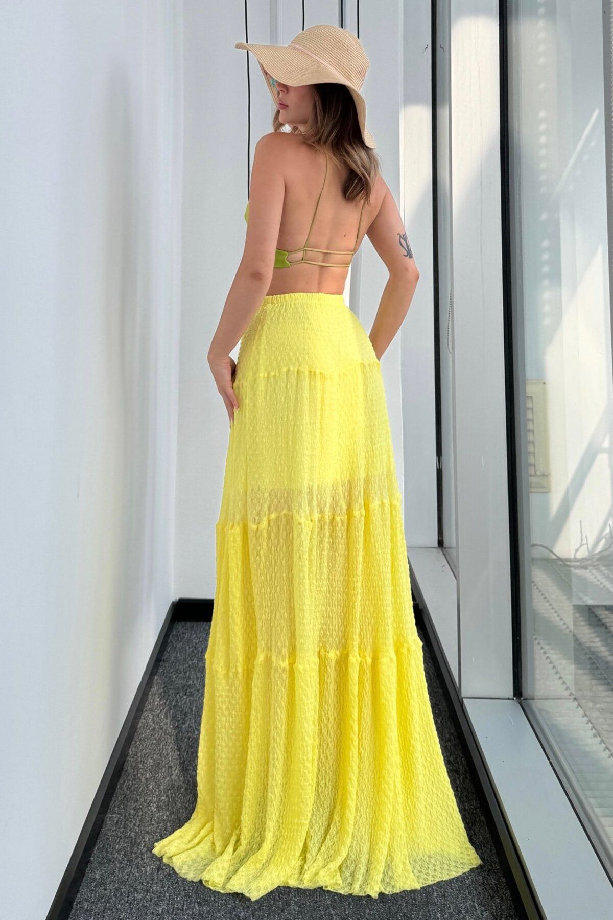 bb butik basic-Δαντελένια φούστα Maxi Size (με επένδυση) HT1033 4