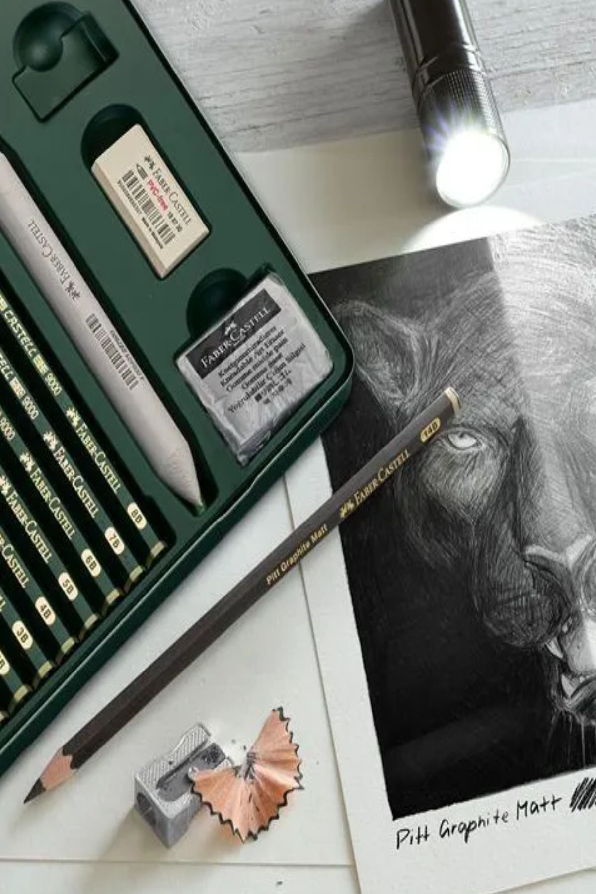 GLANCE-Canson A5 120 Gr 40 Yp Sketchbook Pitt Graphite Matt Graduated Pen Set of 20 3