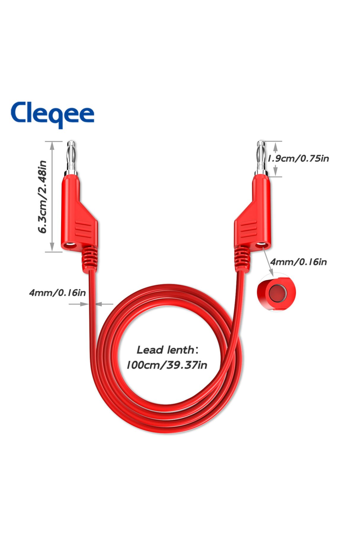 Choice-1m Cleqee P1036 2pcs Dual 4mm Stackable Banana Plug Multimeter Test Leads 1m/2m/3m Electrical Test C 3