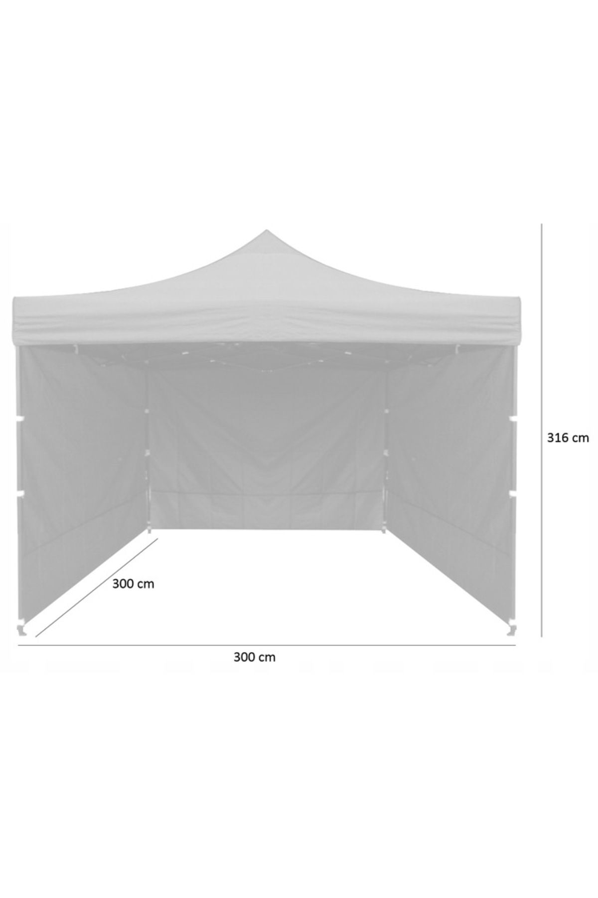 SERSIMO-Cort tip pavilion cu 3 pereti laterali, structura solida otel, 3x3 m cu inaltime reglabila, verde 7