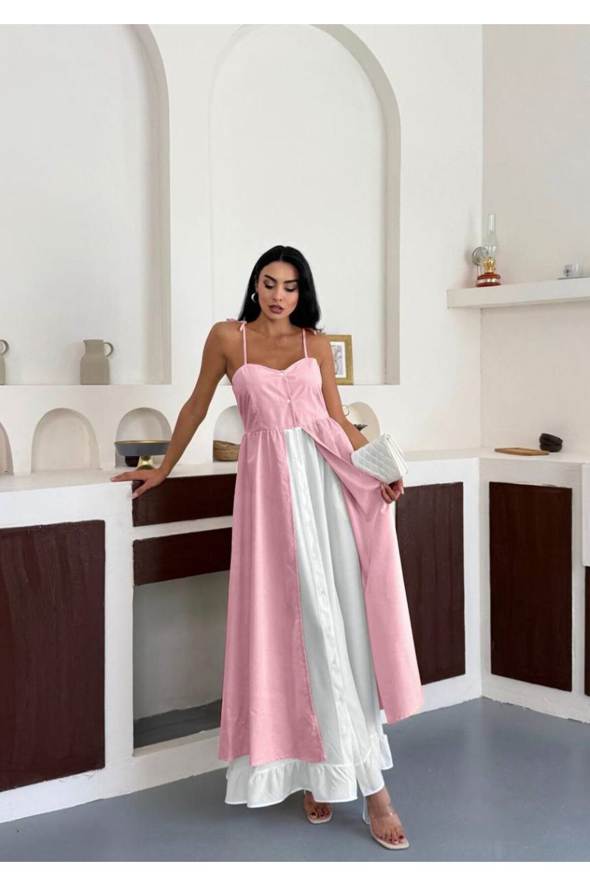 jennyfer garment İTHAL KREP DAKRON KUMAŞ TASARIM ELBİSE