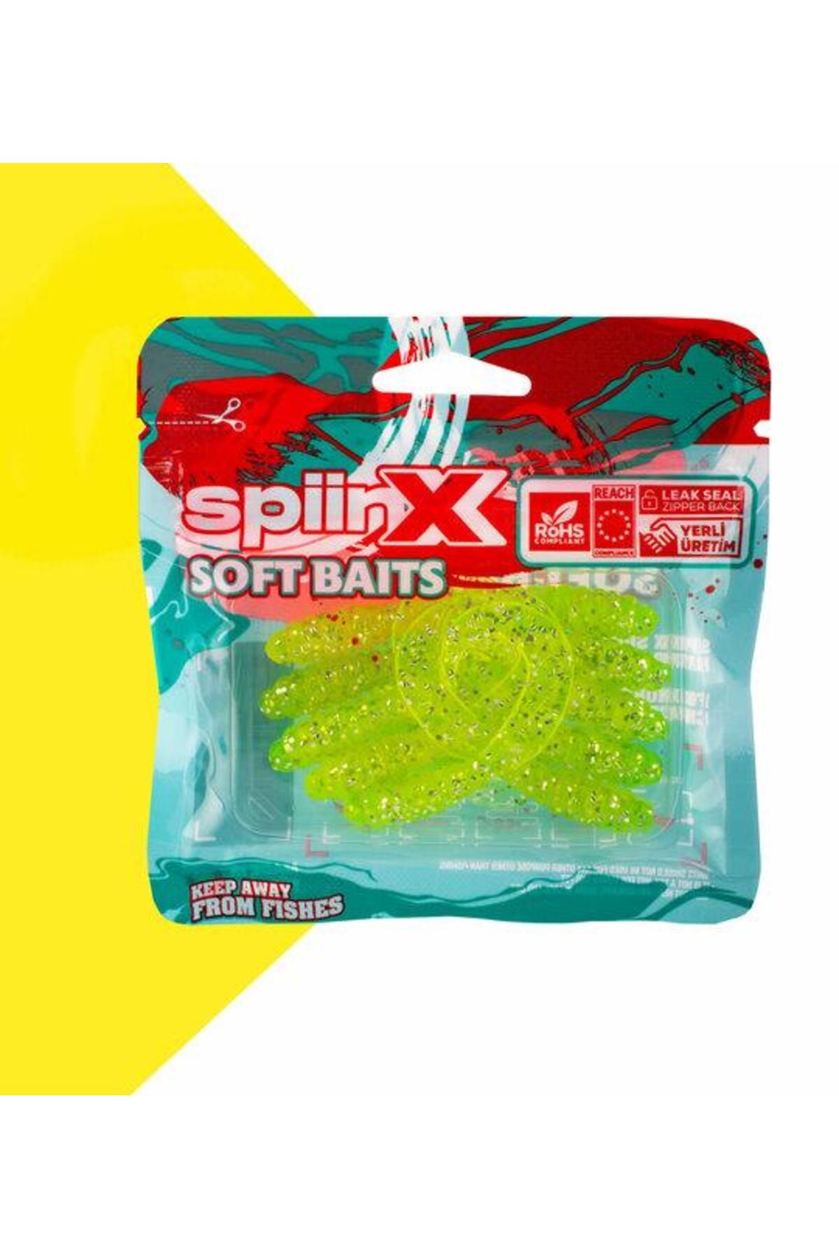 SpiinX Crazy Tail Kuyruk 7.5CM 10P Silikon Yem - BLUE SILVER
