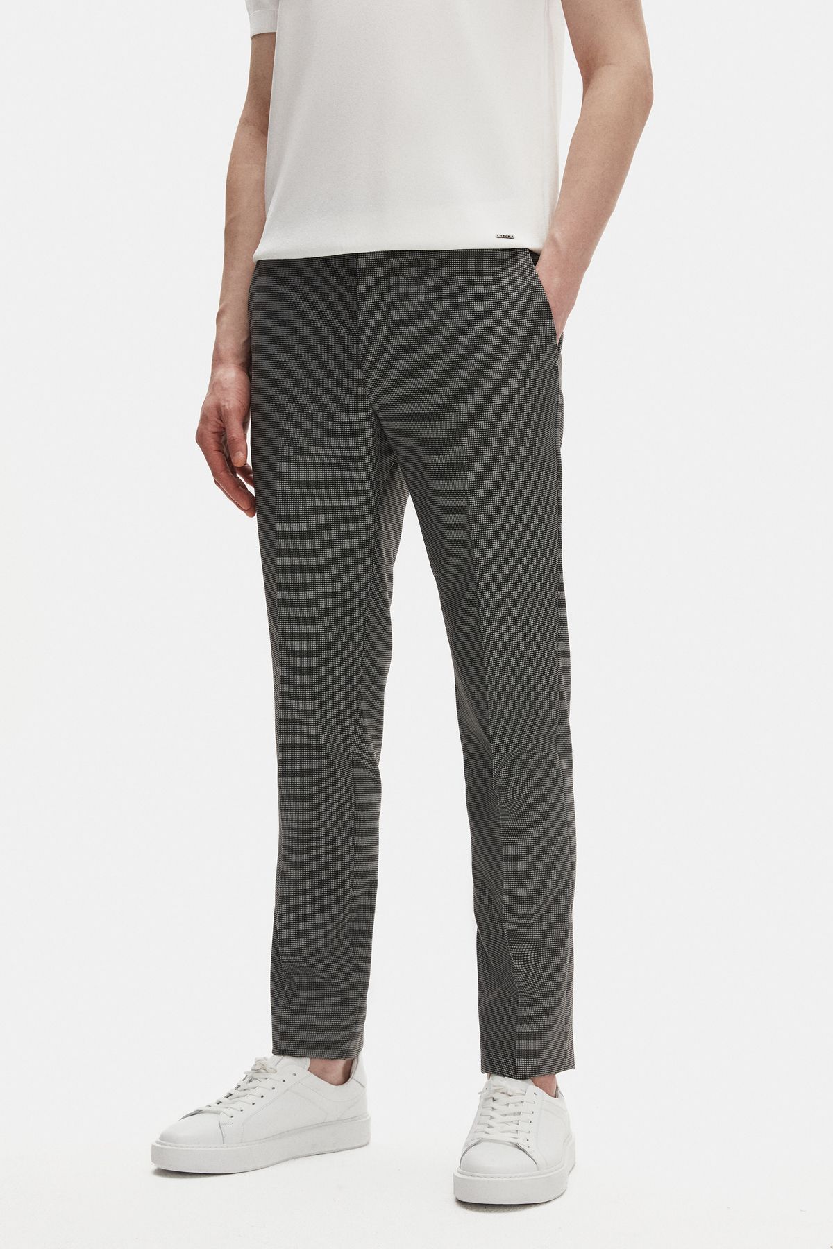 Tween Slim Fit Antrasit Mikro Desen Kumaş Pantolon