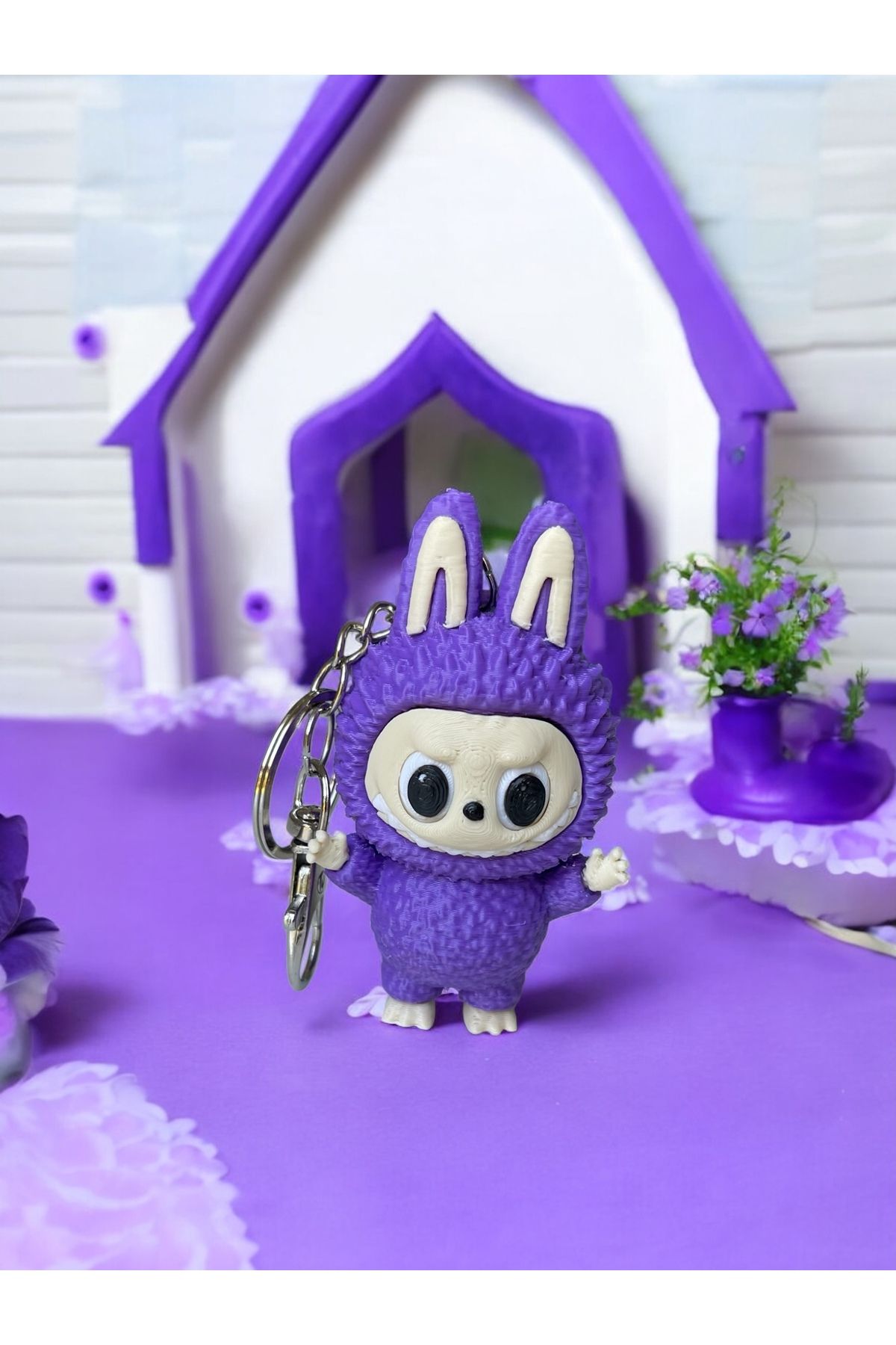 Home Labubu Figür Mini – Hareketli Gözlü 3D Baskı Çanta Süsü Anahtarlık & Aksesuar | 7.3x4 cm