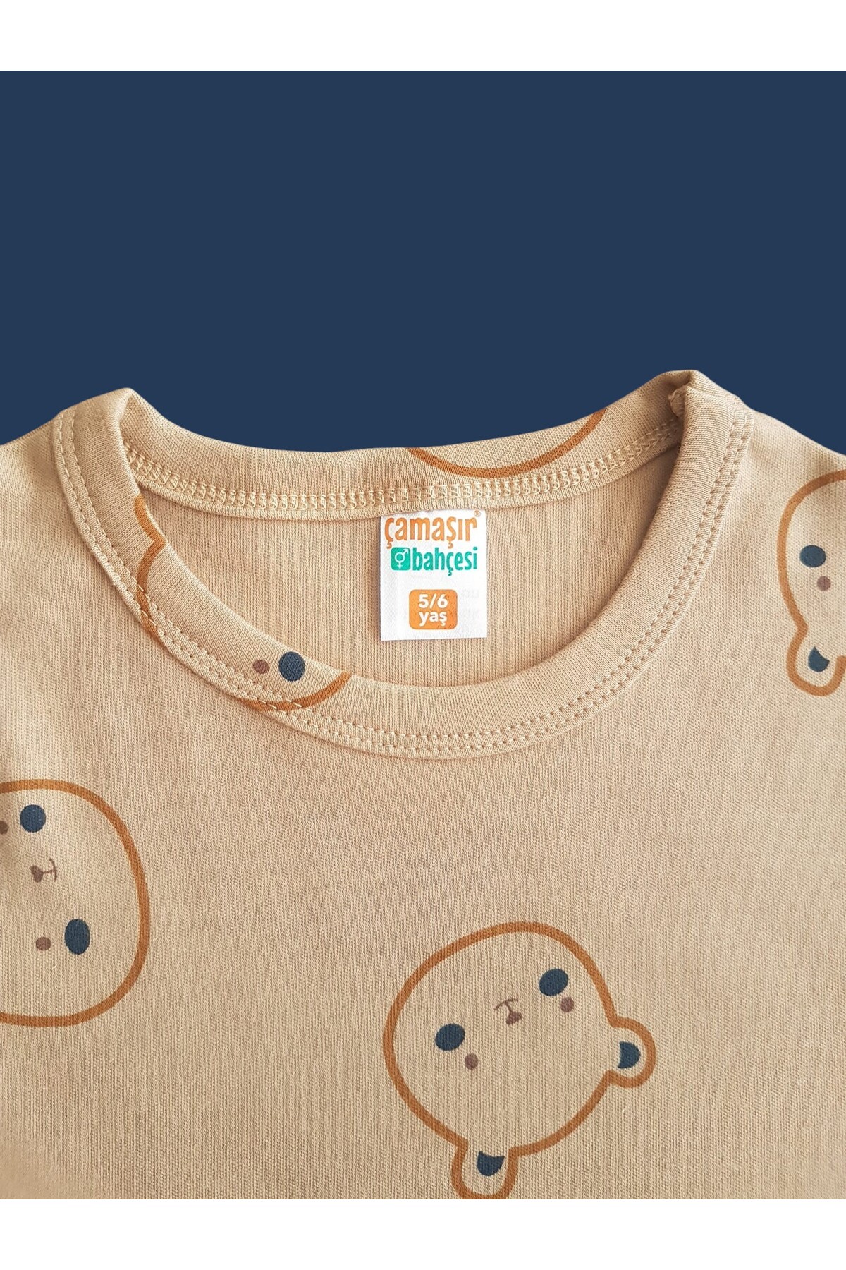 çamaşır bahçesi kendinize iyi bakın Uzun Kollu Desenli Çocuk Pijama Takım #baskılıçocukpijamatakım #çamaşırbahçesi #kahveayıdesenipijama fotoğrafı 6 (önizleme)