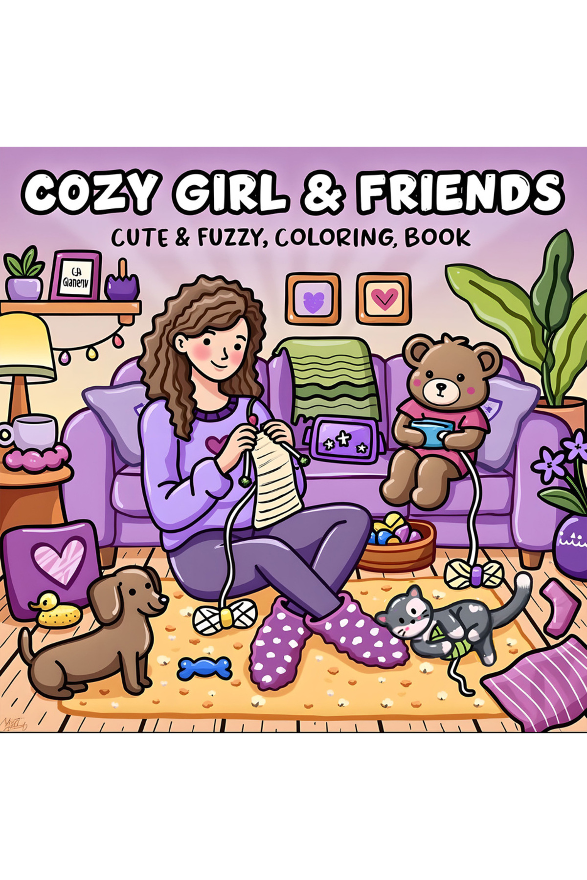 Choice MULTI COZY GIRL & FRIENDS Bold-easy Patterns Coloring Book for Adults ...