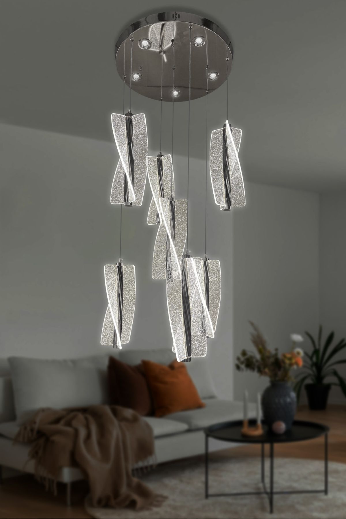 RSCOLLECTIONS Liza 7 li Modern Sarkıt Led Avize