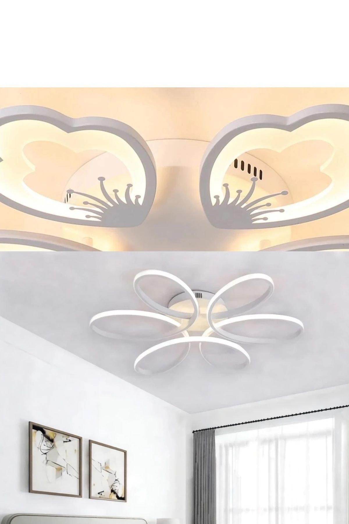 durulight Lupinella Beyaz Yeni Seri Özel 3 Renk Ultra Ledli Avize
