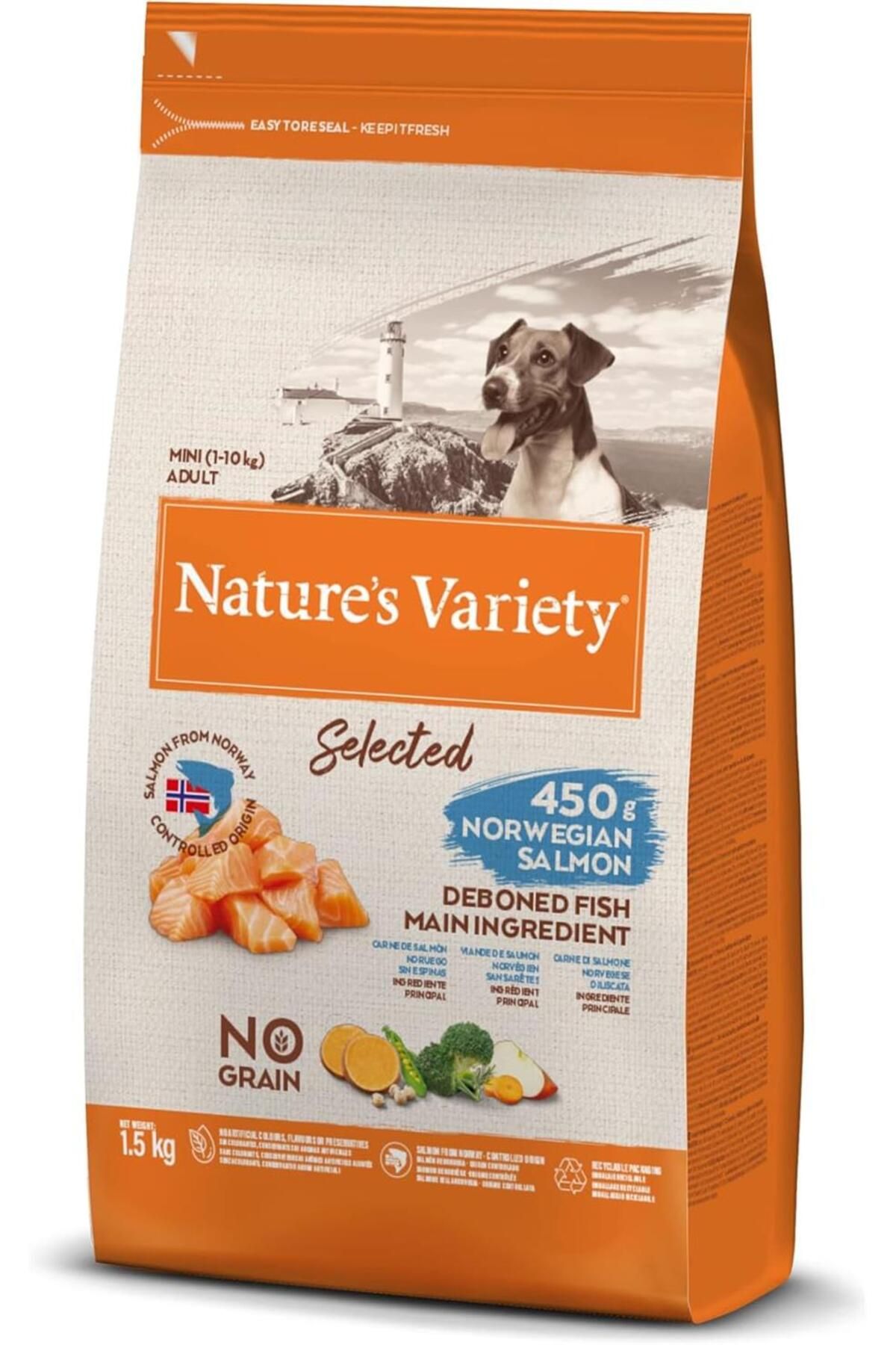 NATURES VARİETY Natures Variety Selected Somonlu Mini Irk Tahılsız Köpek Maması 1,5kg