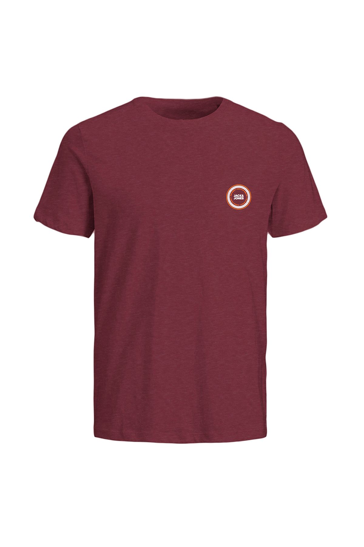 Jack & Jones Jack&Jones Rubel Ire Smu Small Print Erkek Kırmızı Yuvarlak Yaka Tişört