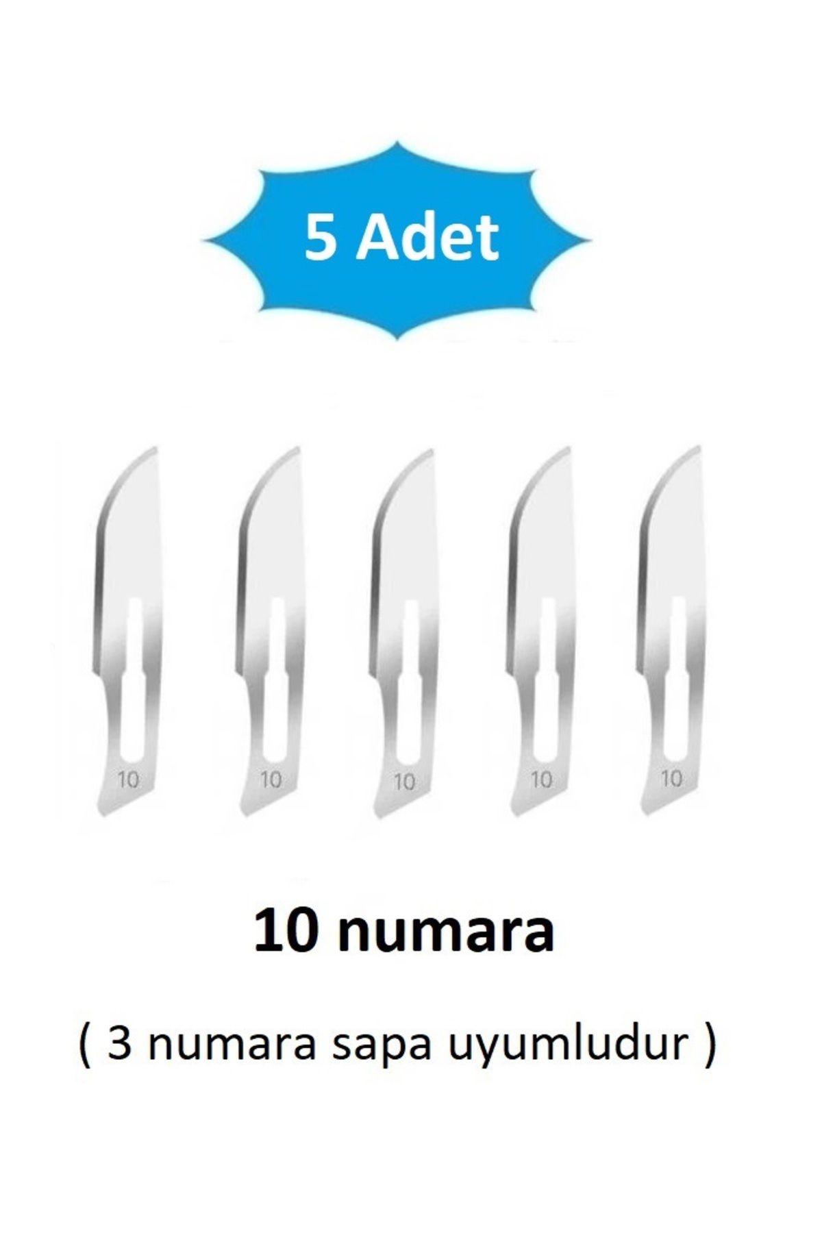 QBR Home 5li paket 10 numara Ahşap Heykel Oyma Sanat Yedek Bıçağı. Geçirmeli Tip ( 3 numara sapa uyumlu )