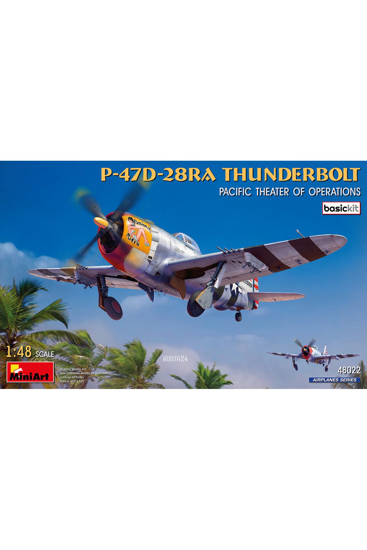 MiniArt 1:48 P-47D-28RE Thunderbolt Pasifik Harekat Sahnesi. Basic Kit.