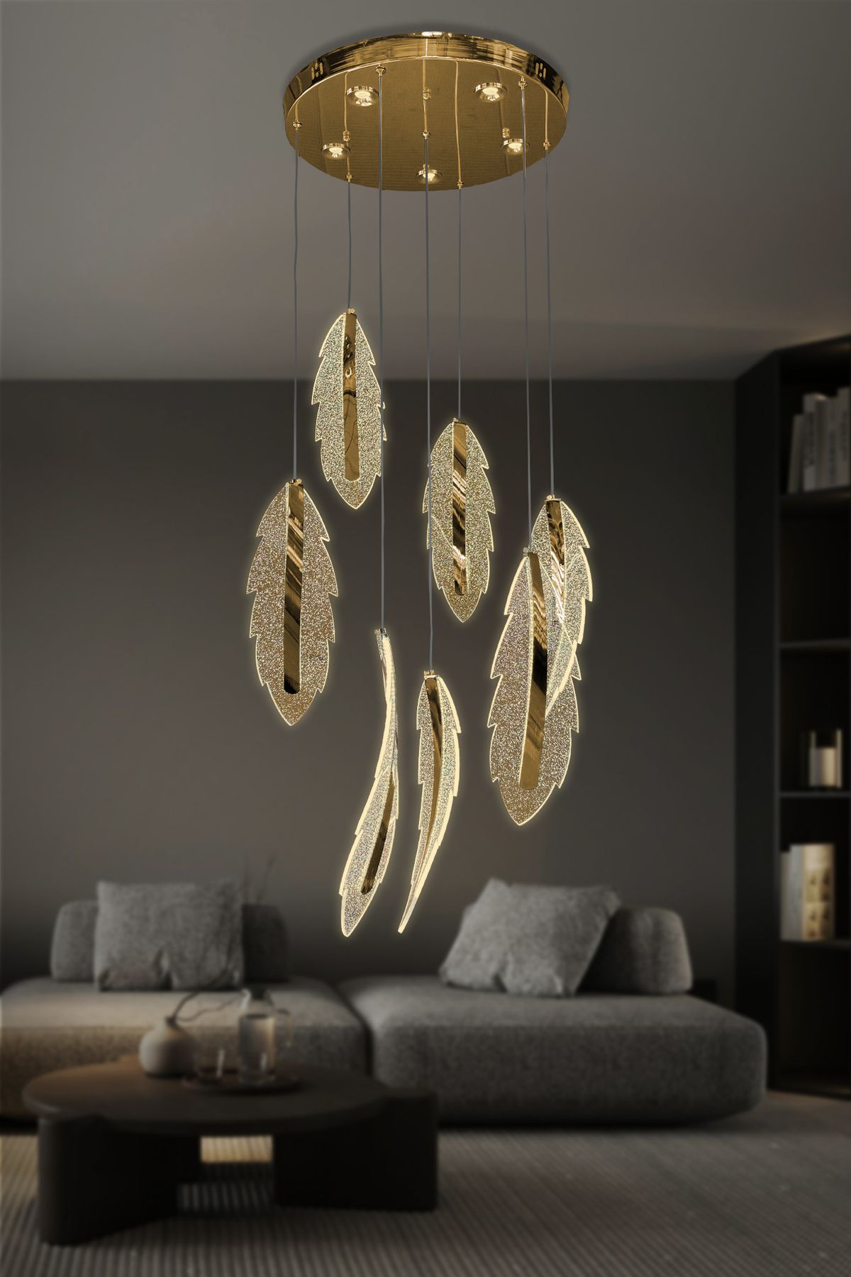 RSCOLLECTIONS Lunex 7 li Modern Sarkıt Led Avize