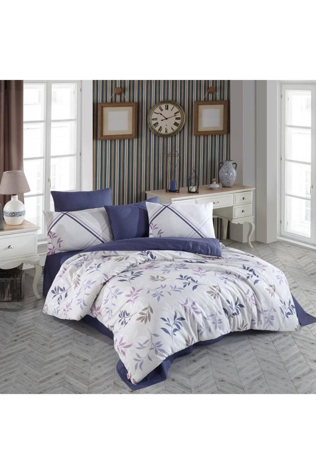 Hobby home collection Hobby Çift Kişilik Ranforce Nevresim Takımı Belen Mavi
