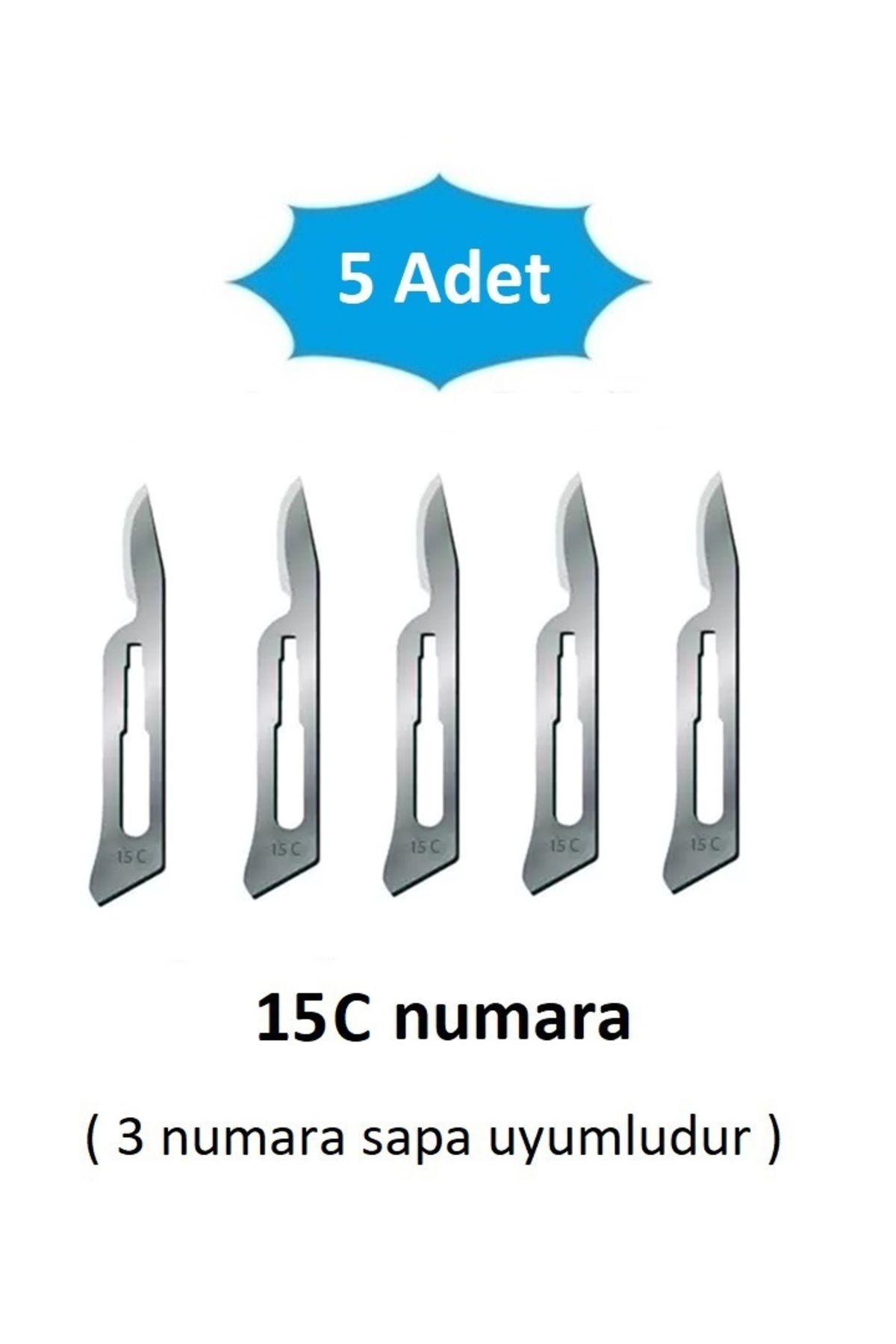 QBR Home 5li paket 15C numara Ahşap Heykel Oyma Sanat Yedek Bıçağı. Geçirmeli Tip ( 3 numara sapa uyumlu )