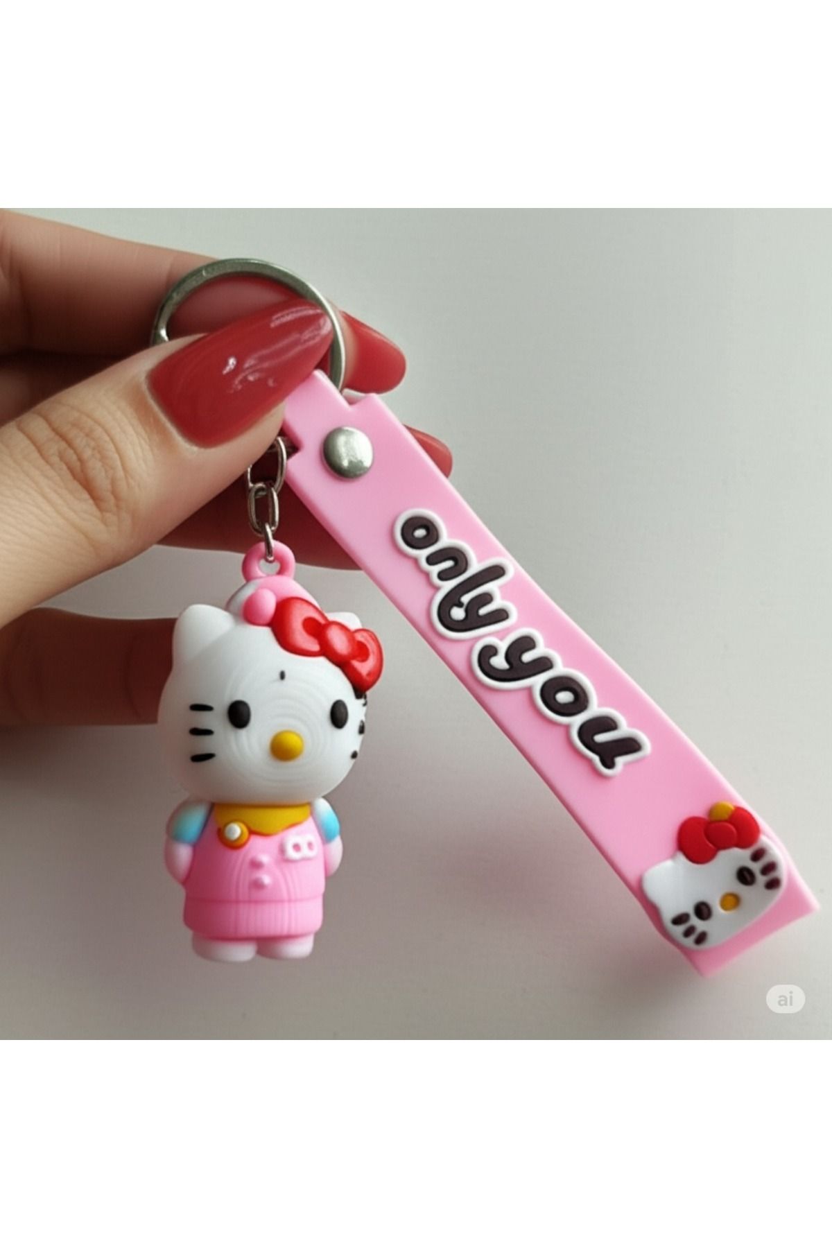 FAMEMUS ACCESSORY Hello Kitty Sevimli 3d Renkli Silikon Anahtarlık & Çanta Aksesuarı ( 1 ADET )