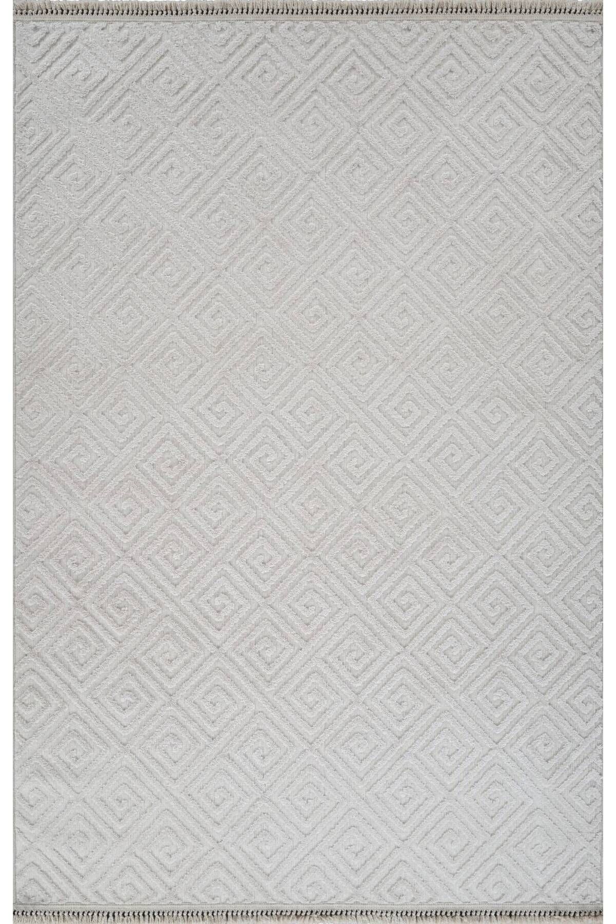 akbel halı & yatak exclusive home design Anemon 6812 Krem - Polyester Dokuma Halı | İskandinav Salon Halısı