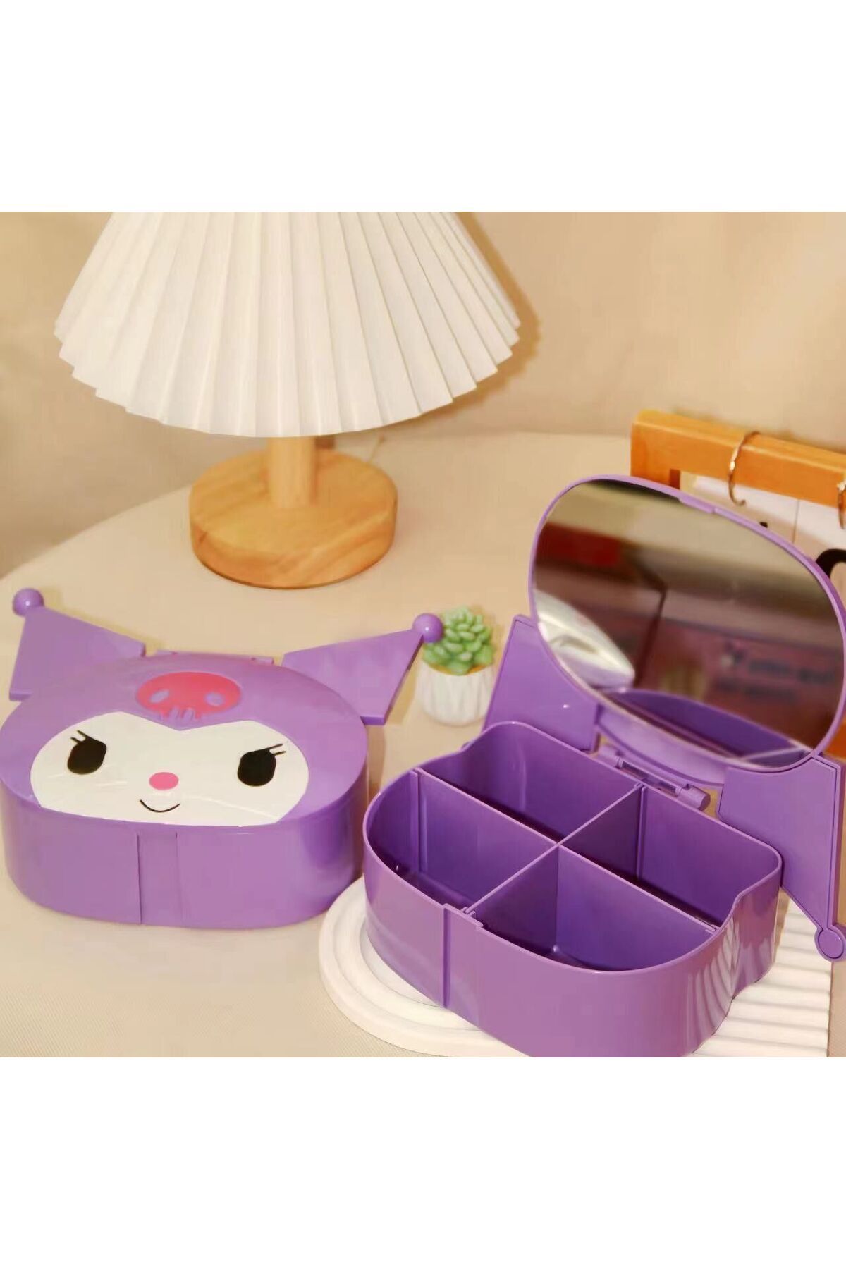 Bakmakistersen Sanrio Kuromi Masa Aynası Saklama Kutusu Takı Organizatör Kutusu Kapaklı