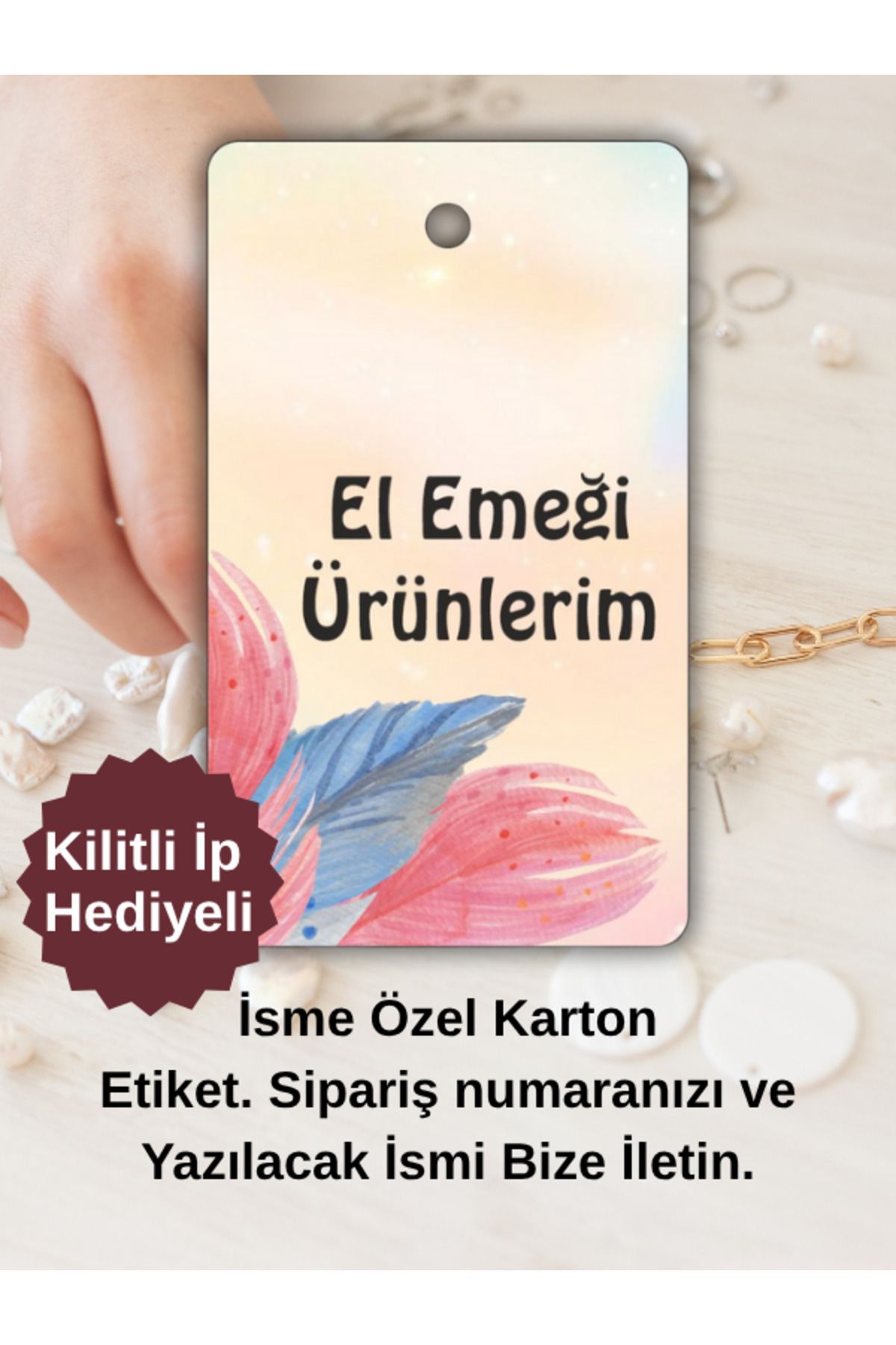 Etiket Vitrini Metni Size Özel Ekonomik Etiket Seti 36 Adet Kilitli İp Hediyeli
