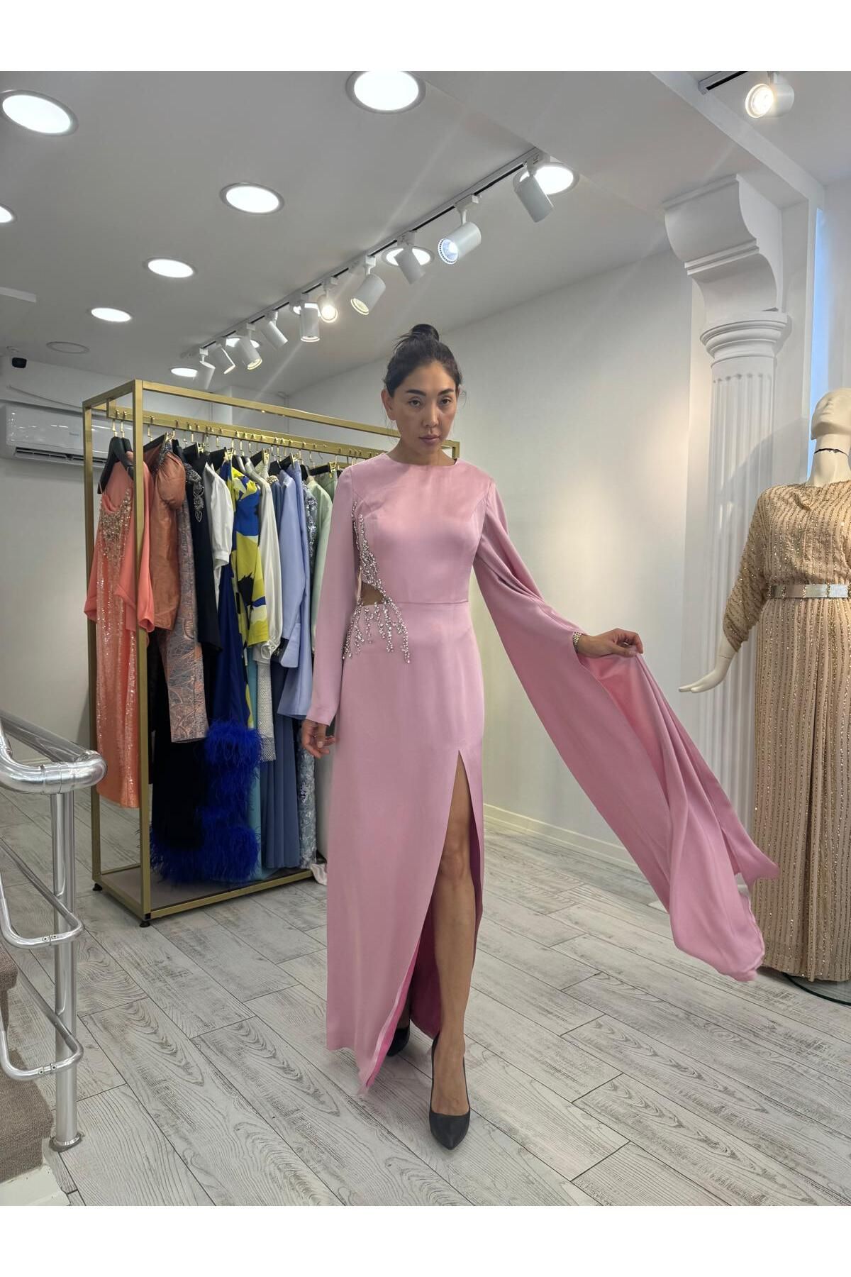 BALA COUTURE Taş Detay Uzun Elbise