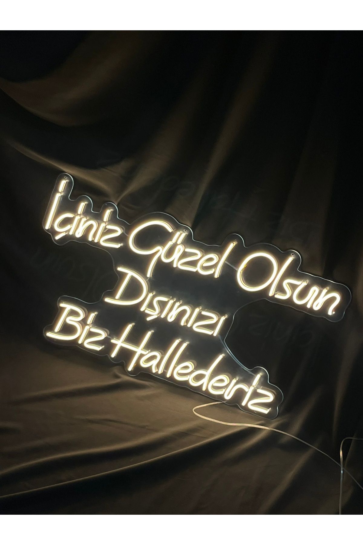 vinyuup İçiniz Güzel Olsun Dışınızı Biz Hallederiz Neon Led Yazı Tabela 80x52 CM