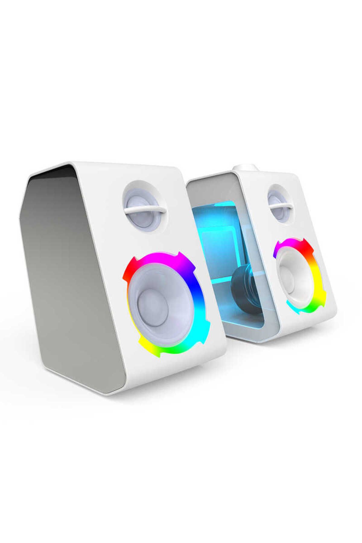 Canpay Taşınabilir RGB Işıklı Kablosuz Bluetooth Speaker Hoparlör Güçlü Ses 11 Farklı Renkli Işık Atmosferi