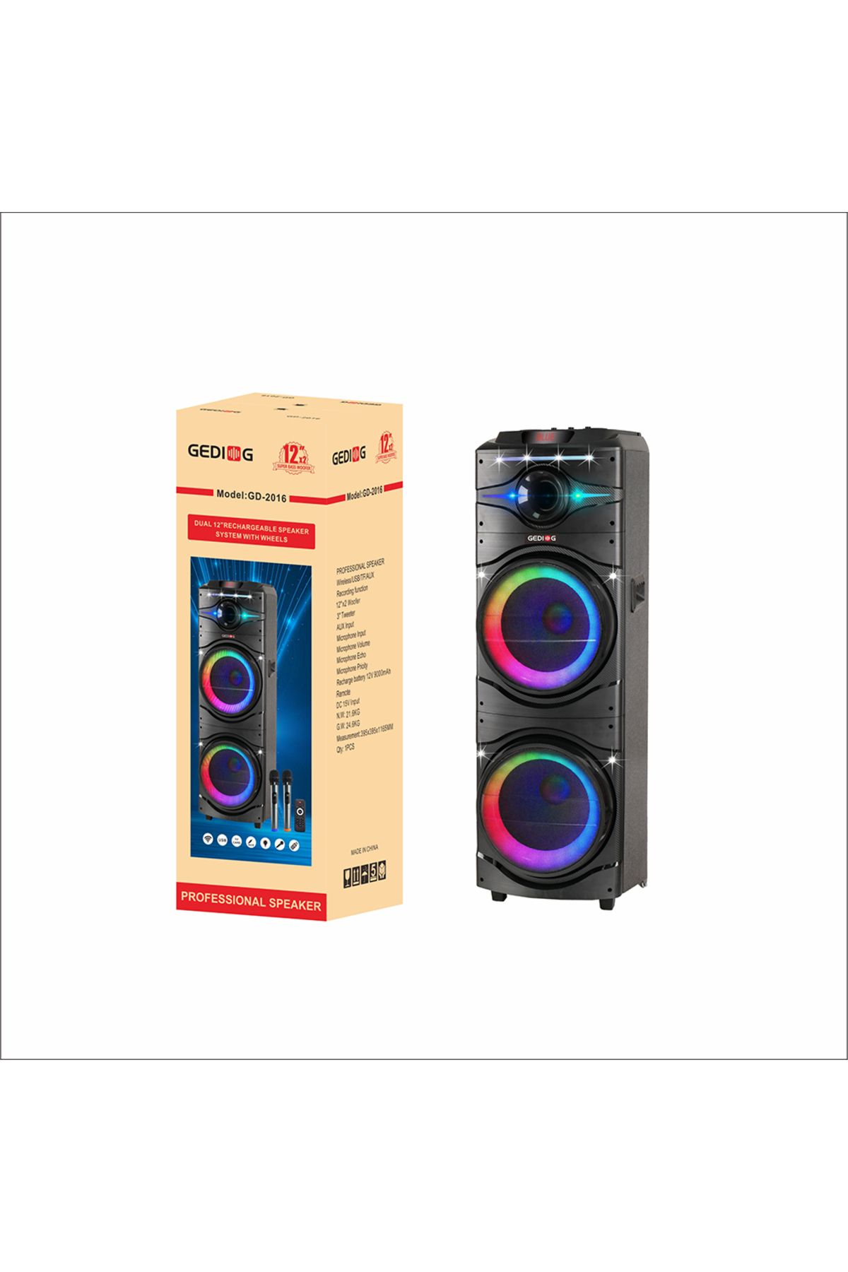 Canpay RGB Işıklı Kablosuz Hoparlör, Karaoke Mikrofonlu, Dev Sesli Dijital LED Göstergeli Parti Canavarı!
