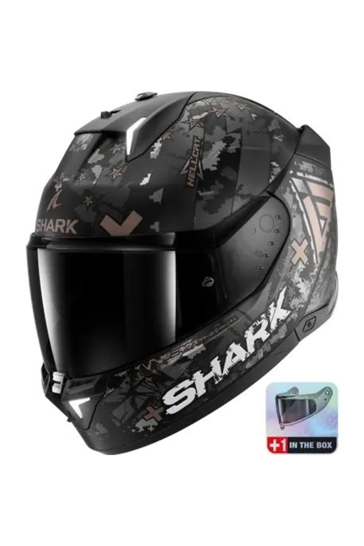 Shark KASK SHARK SKWAL İ3 HELLCAT +RENKLİ CAM GOLD