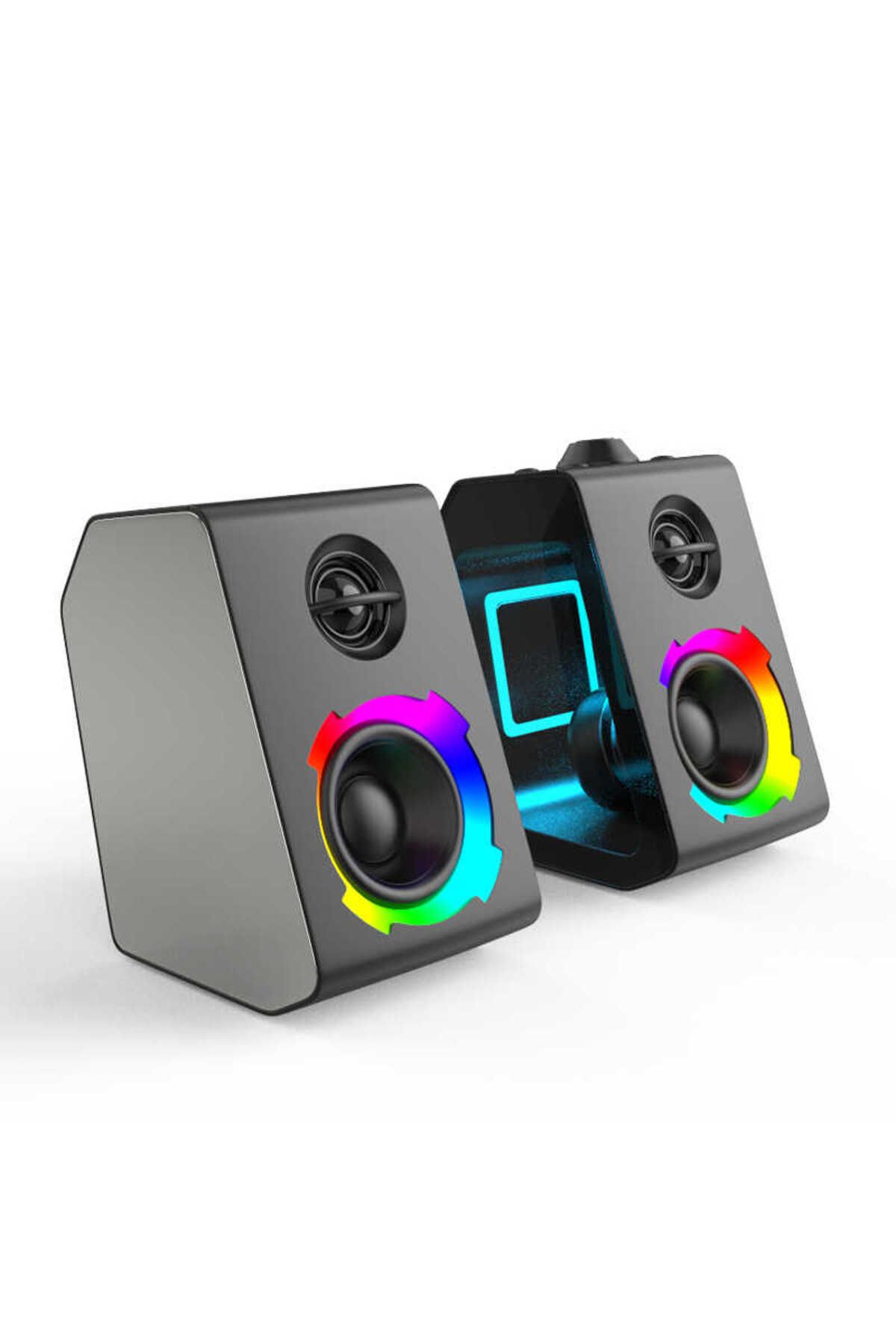 Canpay Taşınabilir RGB Işıklı Kablosuz Bluetooth Speaker Hoparlör Güçlü Ses 11 Farklı Renkli Işık Atmosferi