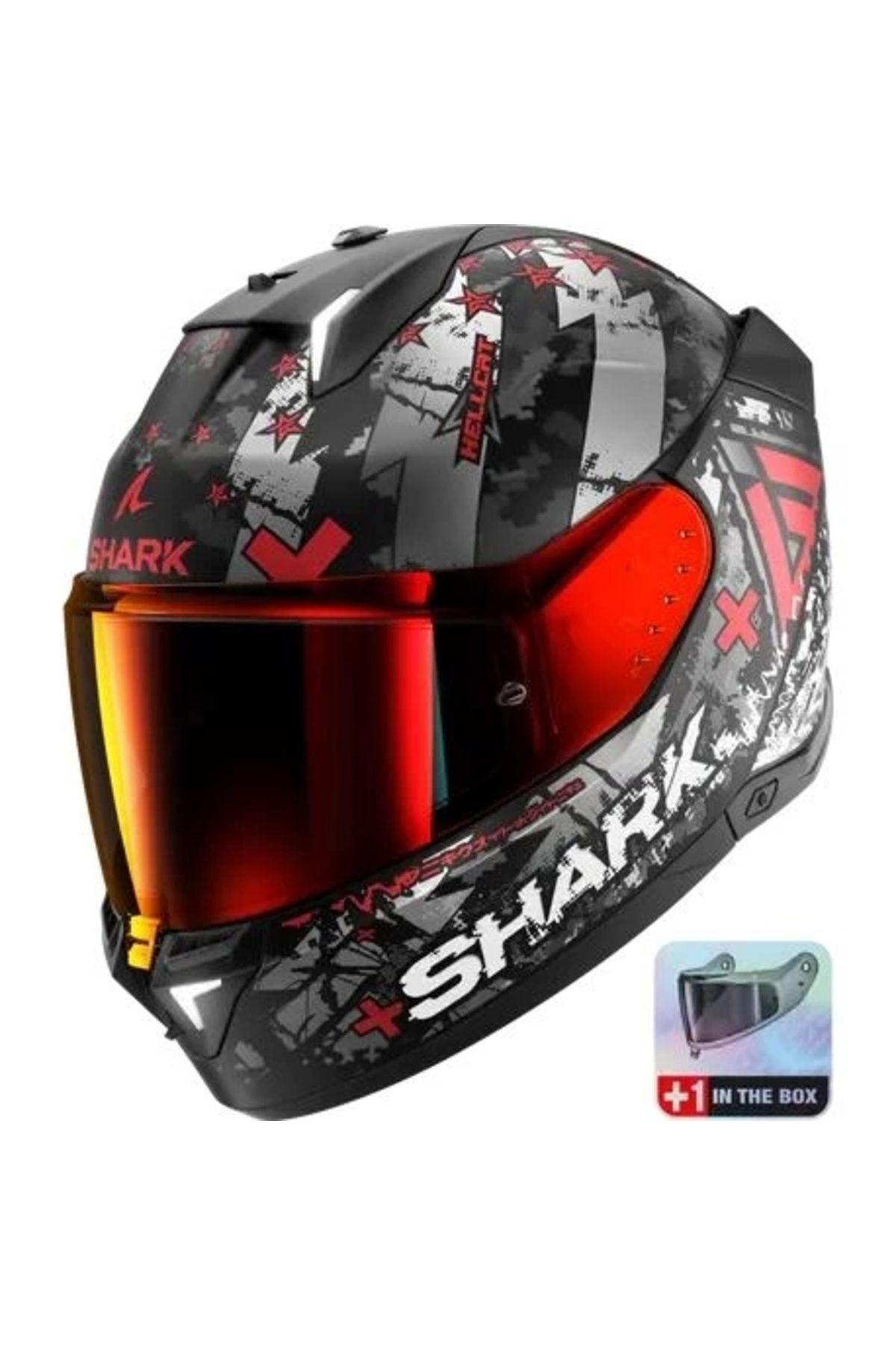 Shark KASK SHARK SKWAL İ3 HELLCAT +RENKLİ CAM KIRMIZI