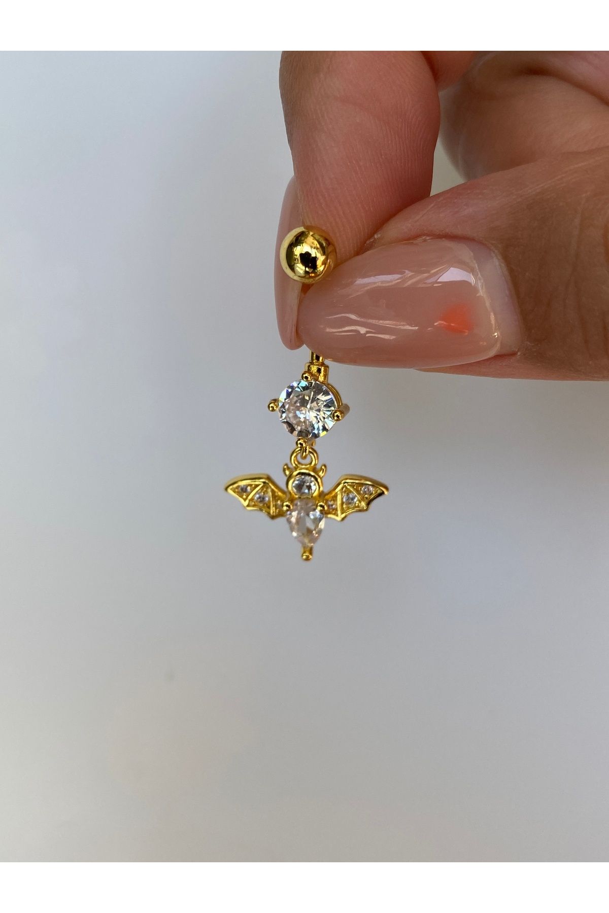kurukafagift Çelik Göbek Piercing Yarasa Model