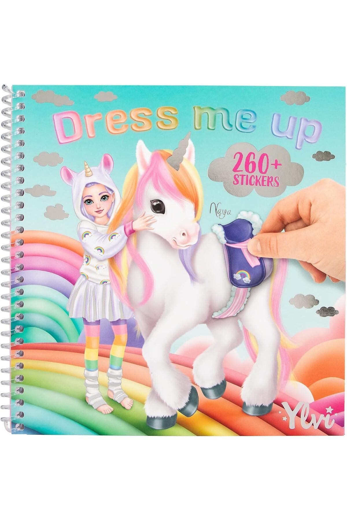STOREMAX nffastore 13215 Ylvi Dress Me Up - Çıkartma Defteri, 24 Sayfa Önceden Baskılı Tek Boynuzlu At M