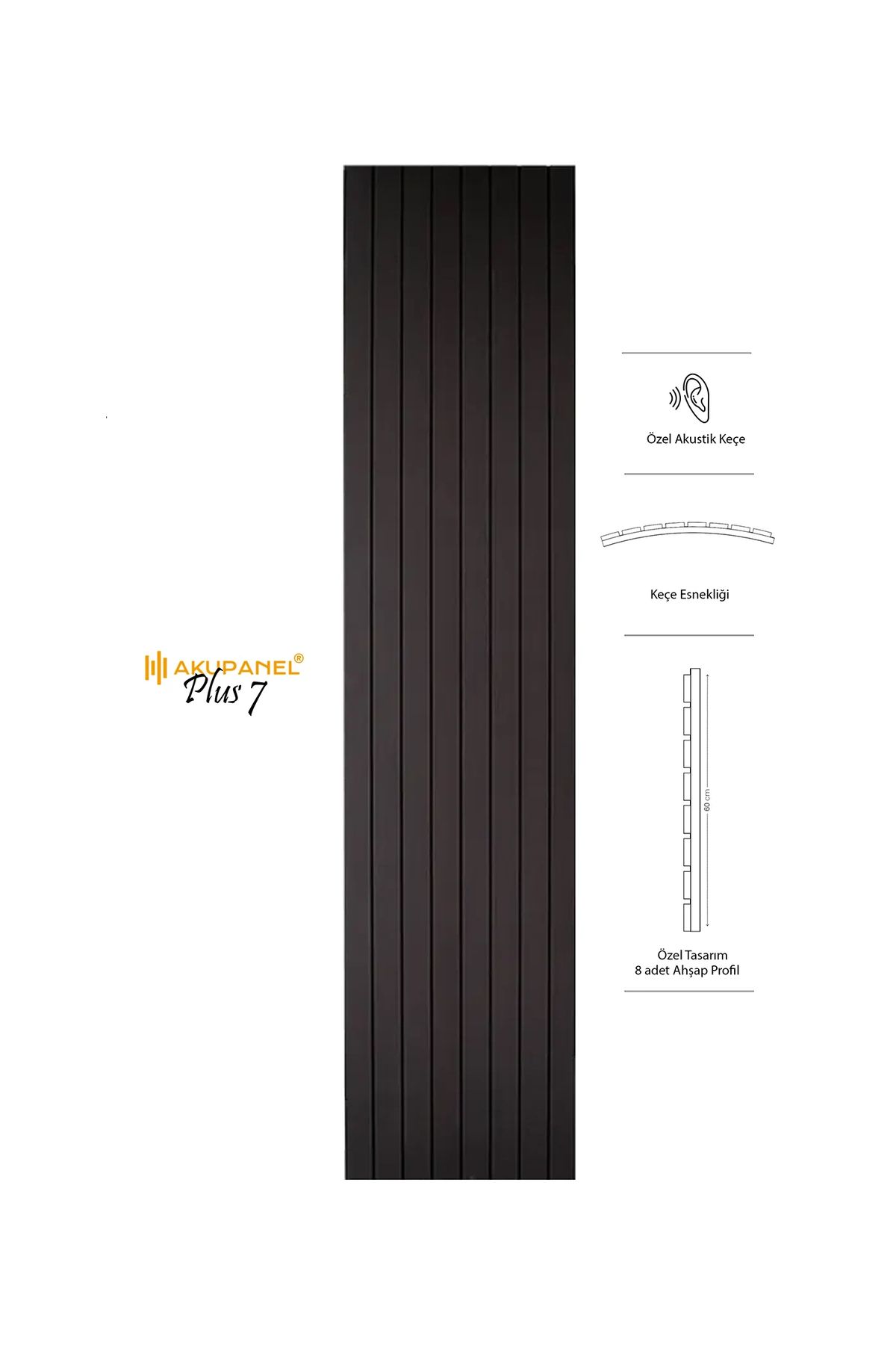 Akupanel PLUS7 60×245 cm Venge Akustik Duvar Paneli