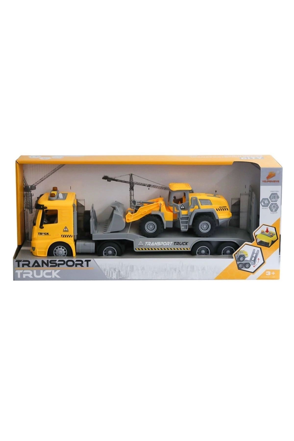 shop PY8812A BY KUT SÜRT SESLİ IŞIKLI DOZER TAŞIYAN TIR 12