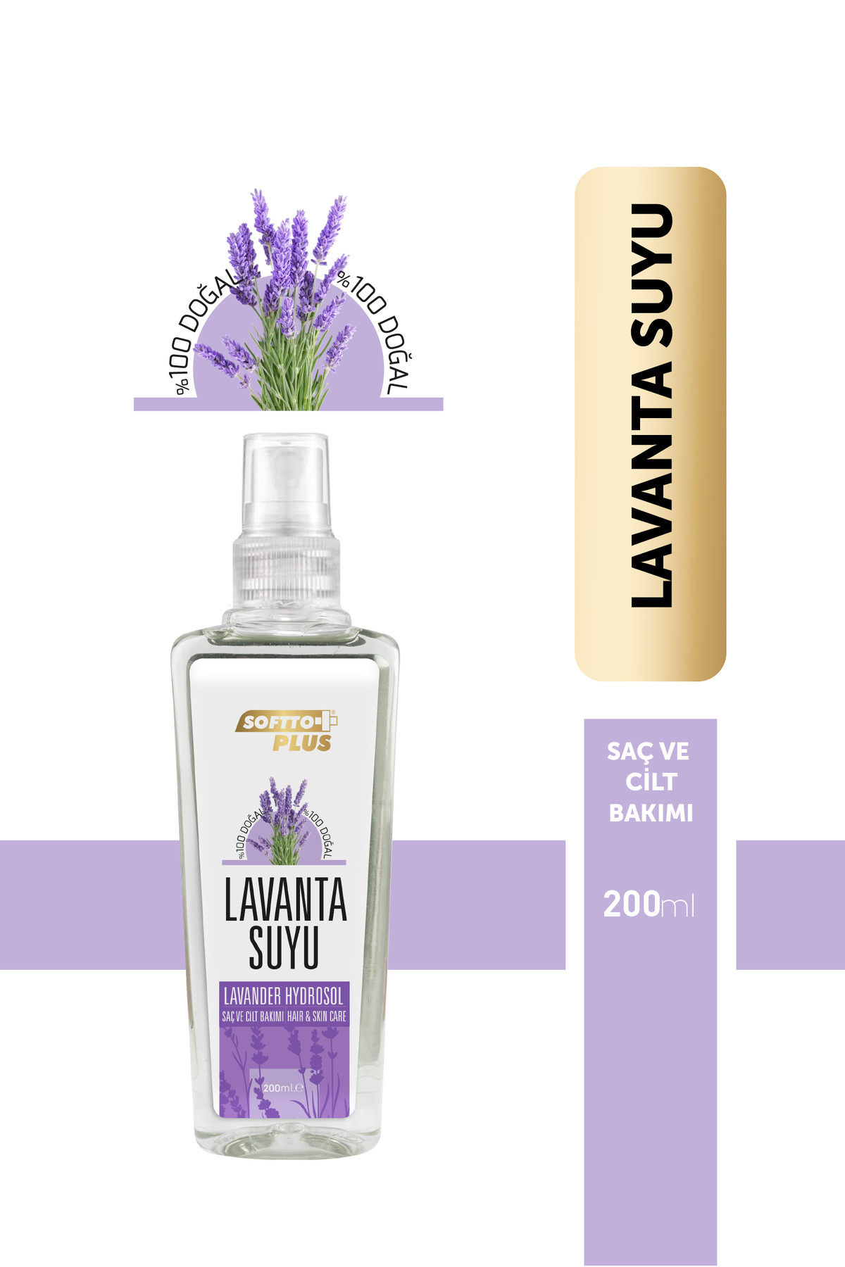 Cilt ve Saç için Kullanıma Uygun Yatıştırıcı ve Ferahlatıcı Lavanta Suyu 200 ml