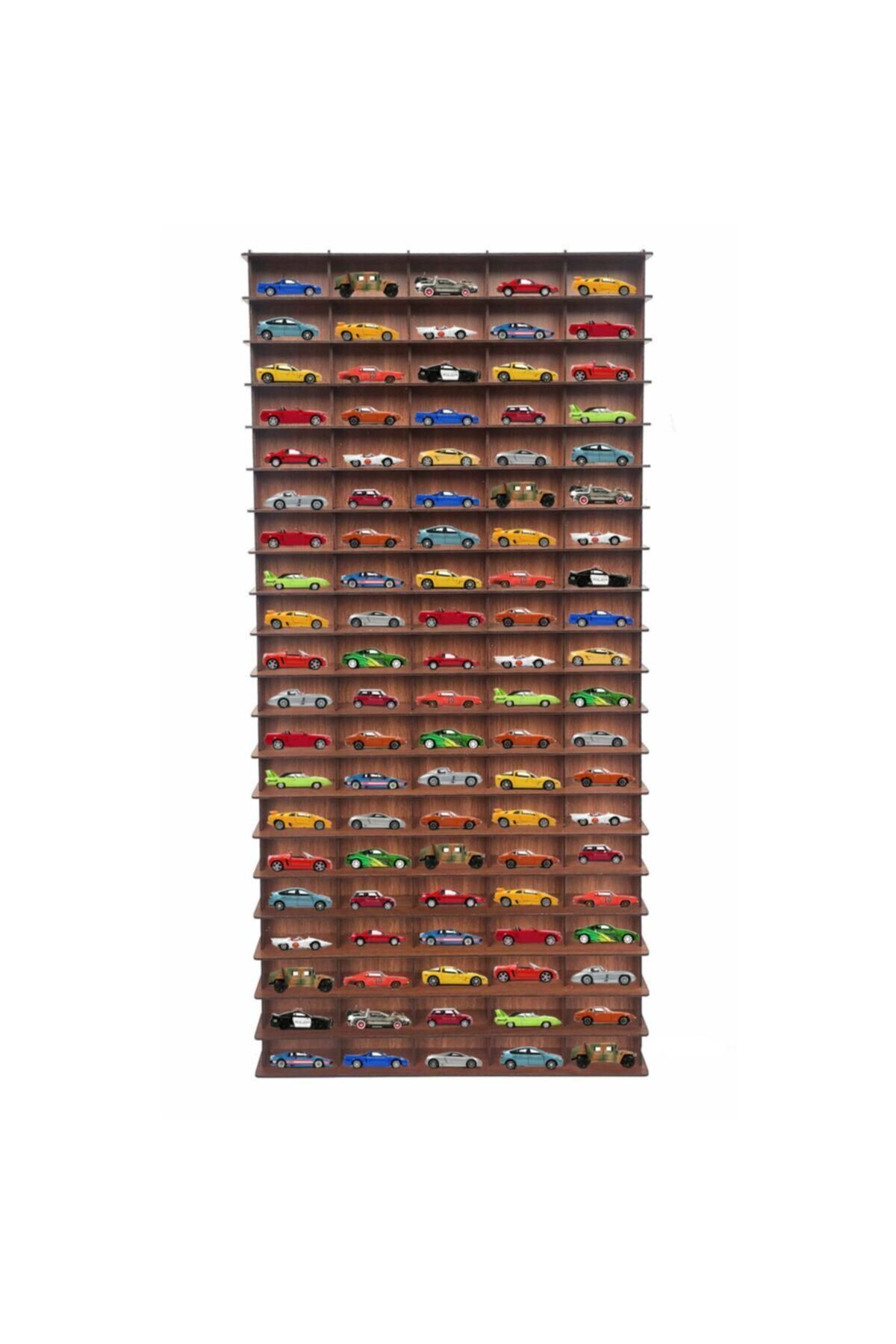 Elioure 1/64 Ölçekli Dikey Araba Rafı Ceviz Renkli, 100 Parça, Hobi ve Koleksiyonlar İçin Uygun