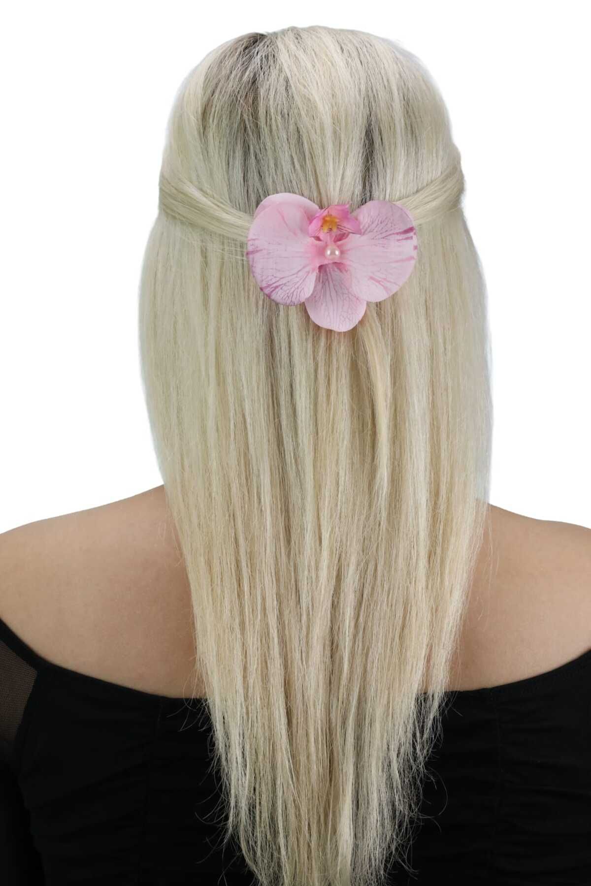 Floray Design El Yapımı Pembe Orkide Toka